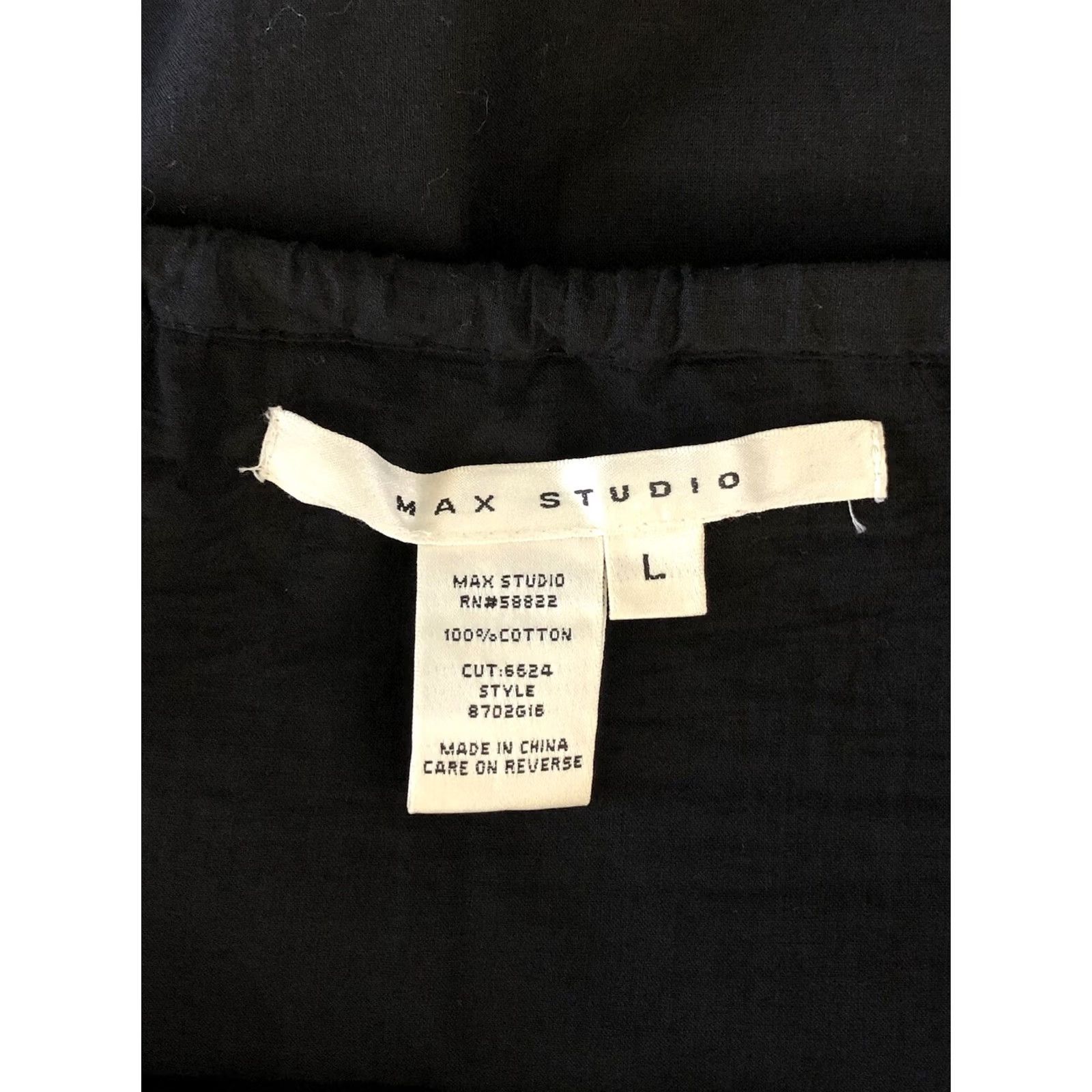 Vintage VINTAGE Max Studio Skirt L Women Short A-Line Embroidered Scallop Hem Black Cotton Casual Workwear Boho Grunge Y2K 90s Fairy Mens Womens Girls Boys Size 36" / US 14 / IT 50 - 3 Thumbnail