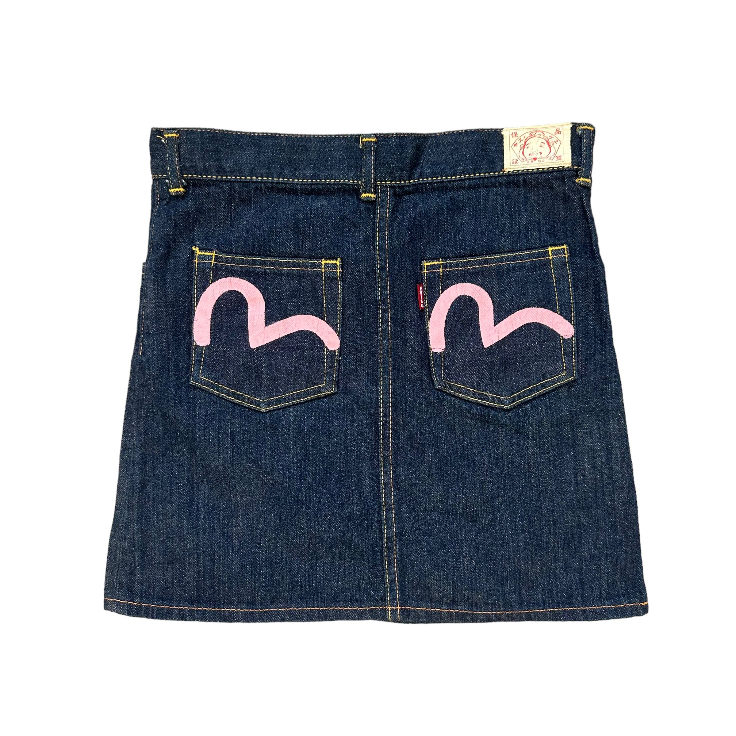 EVISU PINK DAICOCK DENIM MINI SKIRTS #8655-019