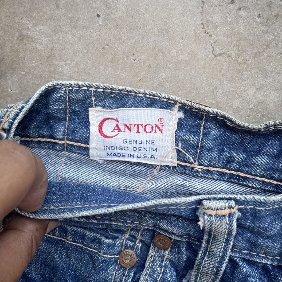 Vintage Vintage 90s Canton Distressed Denim Jeans Size US 28 / EU 44 - 5 Thumbnail