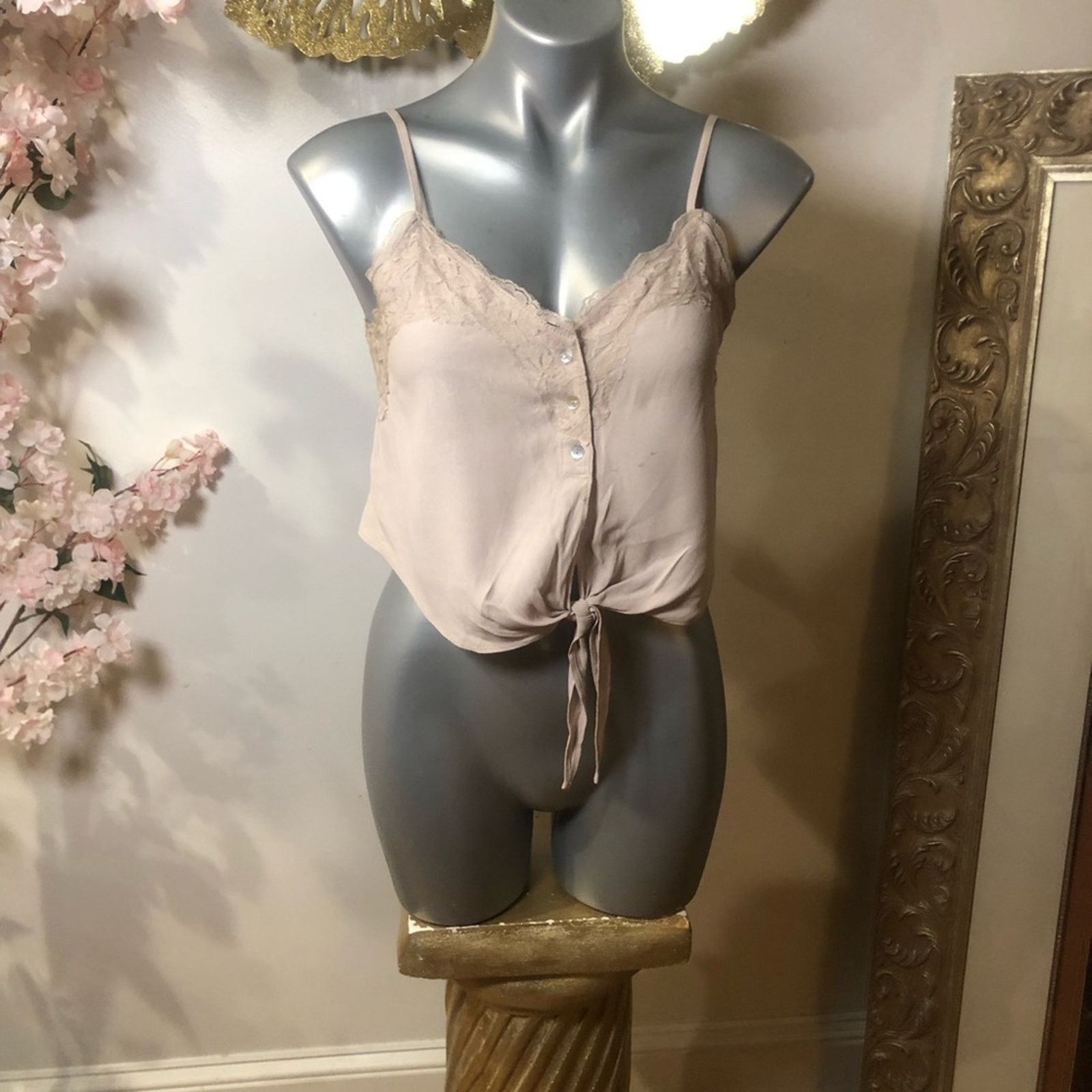 Other Linen and lace blouse top Size S / US 4 / IT 40 - 3 Thumbnail
