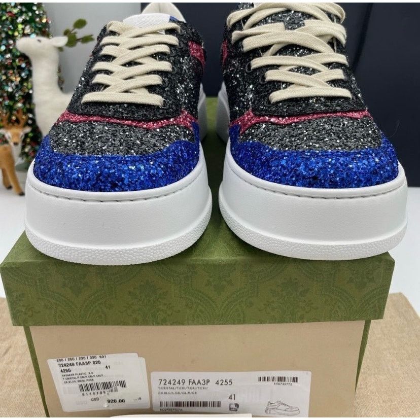 Gucci Women’s Gucci, glitter trainer low top sneakers size 41 Size US 11 / IT 41 - 2 Thumbnail