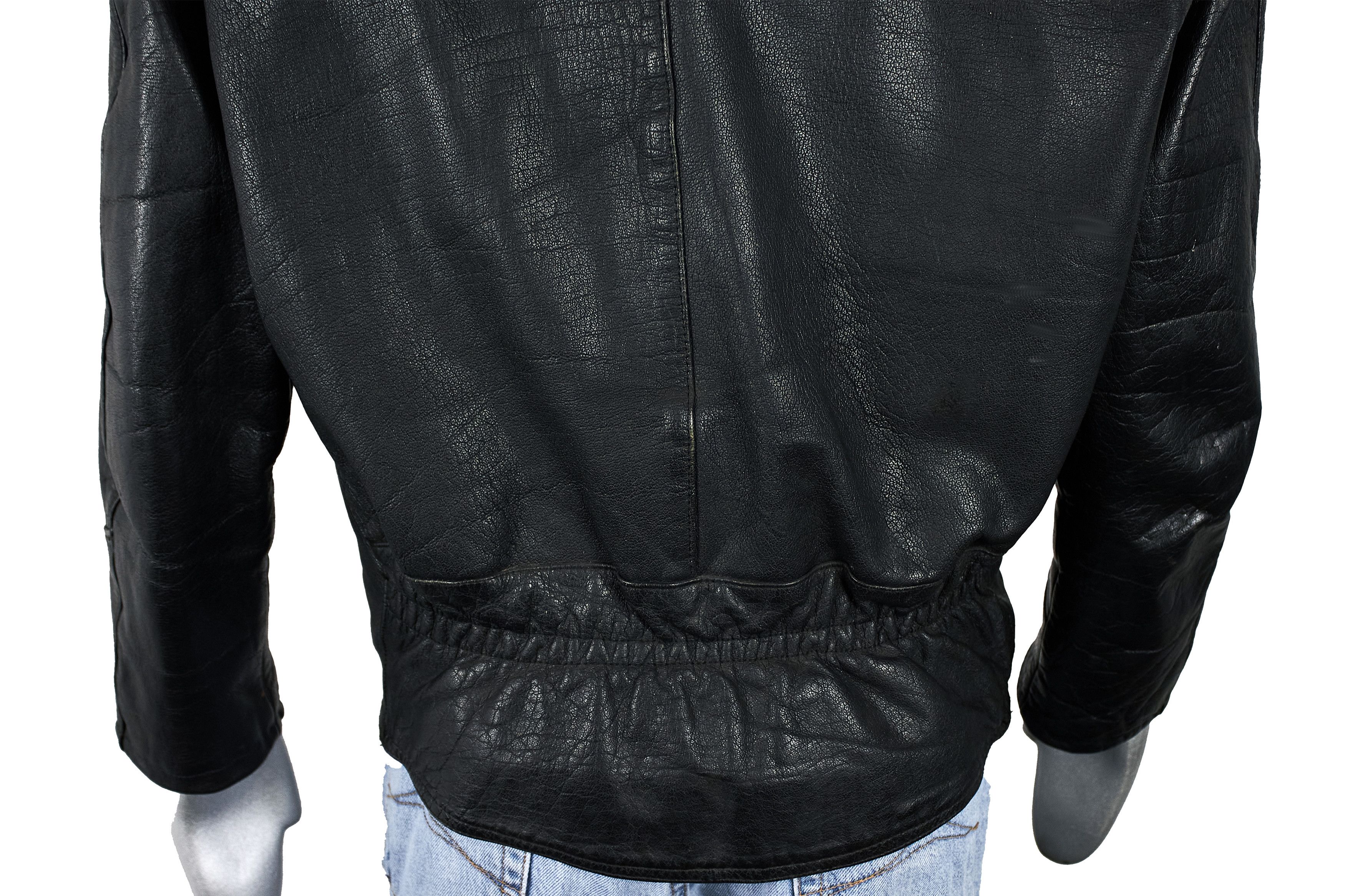 Vintage Vintage 80s Black Leather Motorcycle Biker Jacket Cafe Racer Size US L / EU 52-54 / 3 - 13 Thumbnail