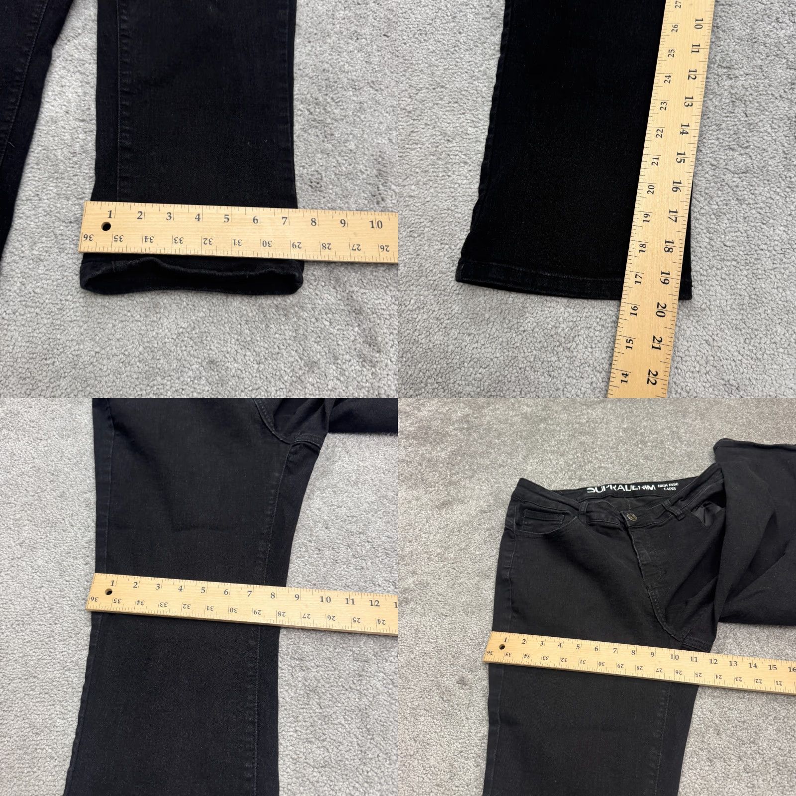 Supra SUPRA Denim High Rise Capri Jeans Womens 14 Black 32x20 Stretch Casual 5-Pocket Size 36" / US 14 / IT 50 - 9 Thumbnail