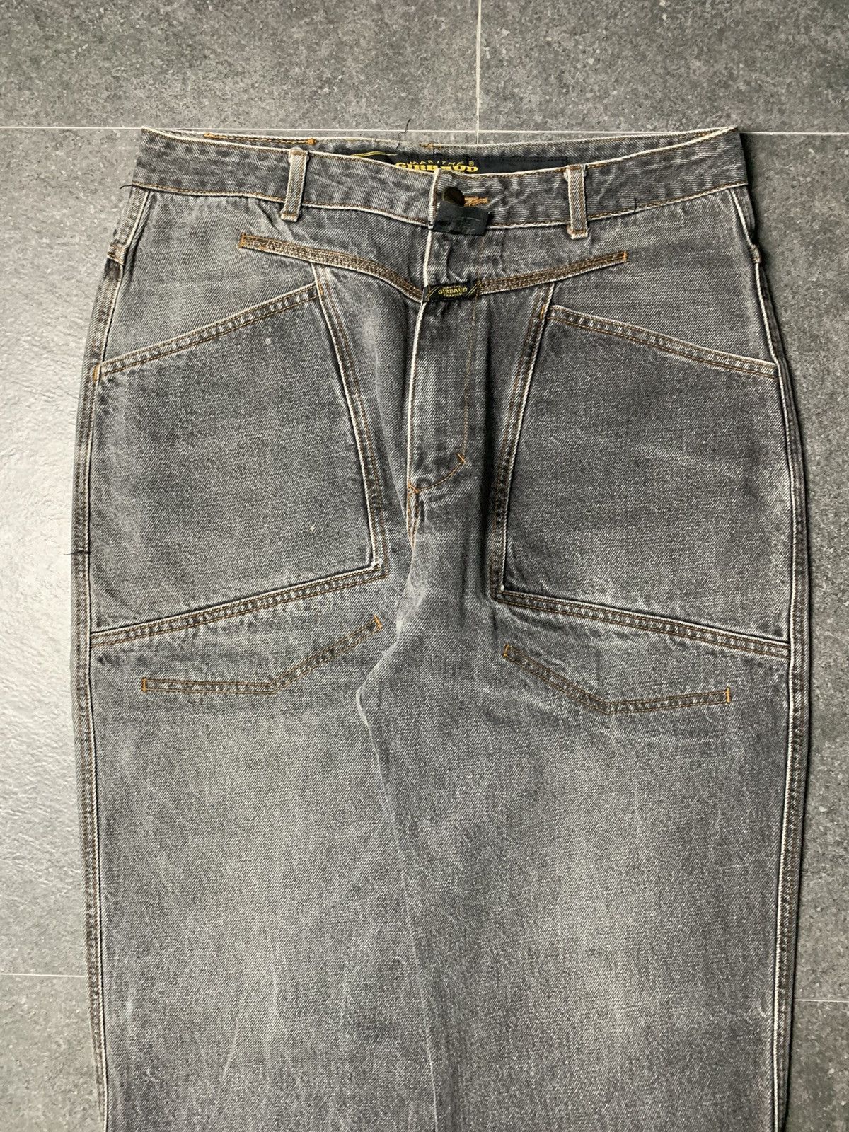 Marithe + Francois Girbaud 2000s Marithe Francois Girbaud Stone Washed Panelled Jeans Size US 30 / EU 46 - 2 Thumbnail