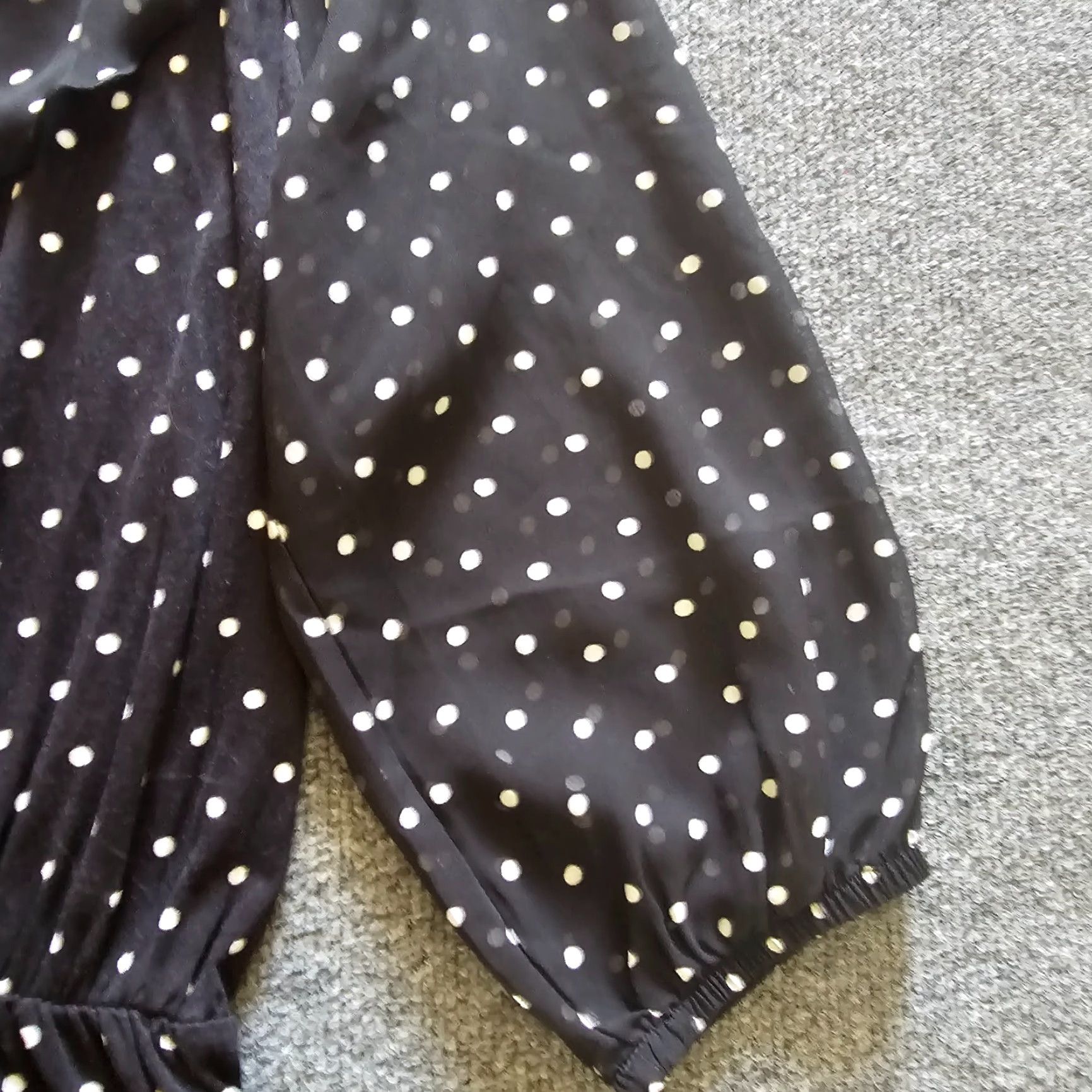 Vintage Chicos Top Womens M Black Polka Dot Peplum Ruffle Career Casual Shirt Size M / US 6-8 / IT 42-44 - 4 Thumbnail