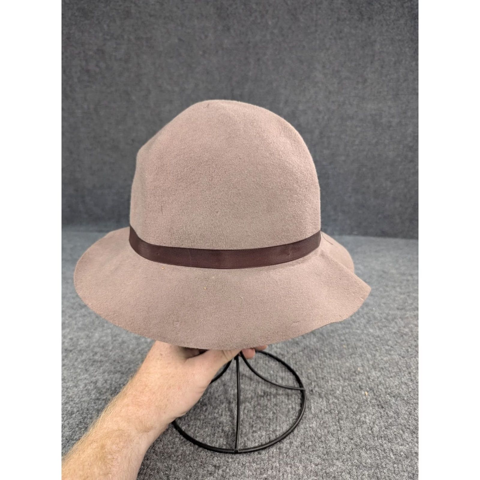 Vintage GENUINE EFFANEM 100% WOOL BROWN CRUSHER HAT MEDIUM MADE IN USA - Size ONE SIZE - 3 Thumbnail