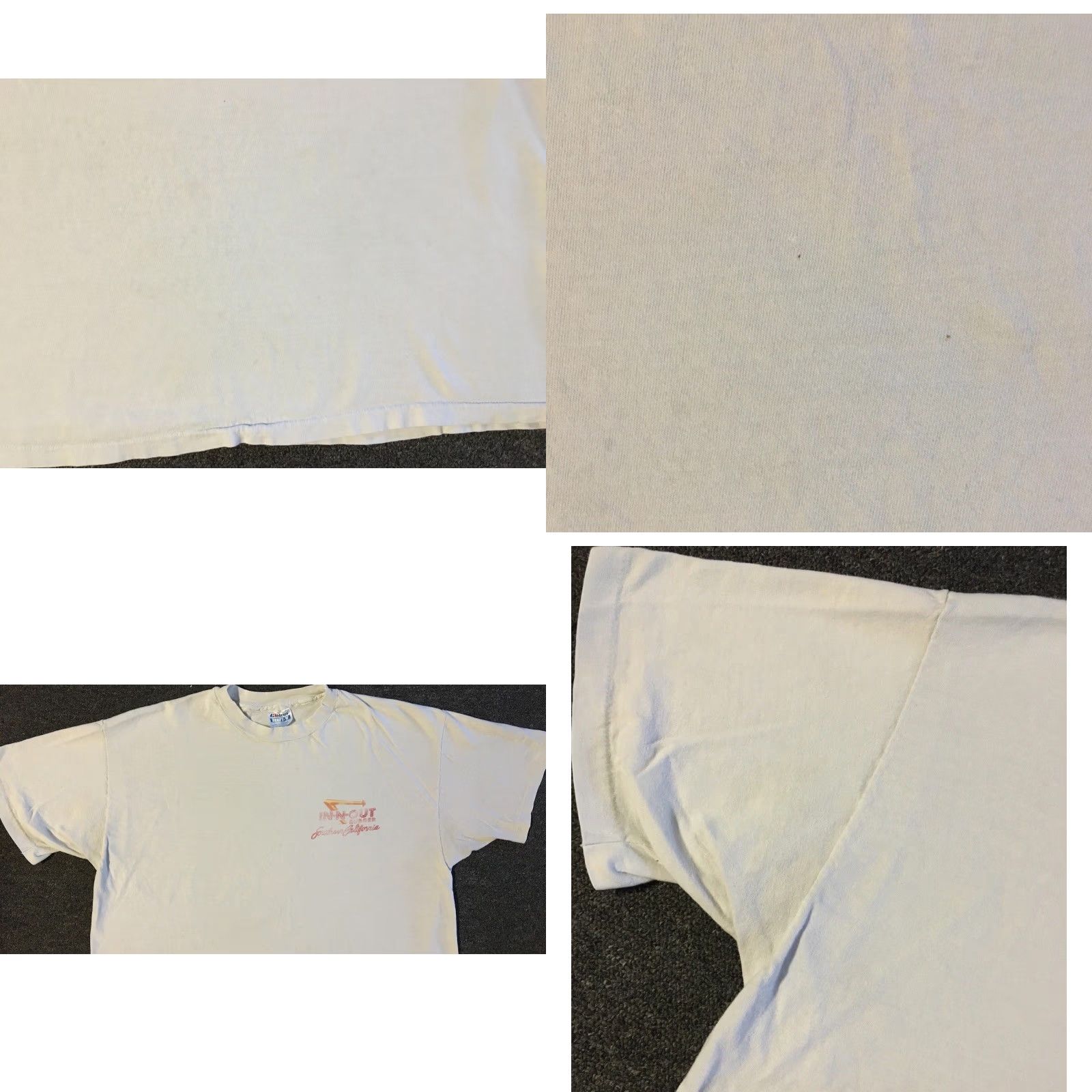Vintage VINTAGE 90s In N Out Burger Faded Distress Shirt L White Men Short Sleeve T-Shirt USA Mcdonalds Fast Food Surf Grunge 80s Size US L / EU 52-54 / 3 - 8 Thumbnail