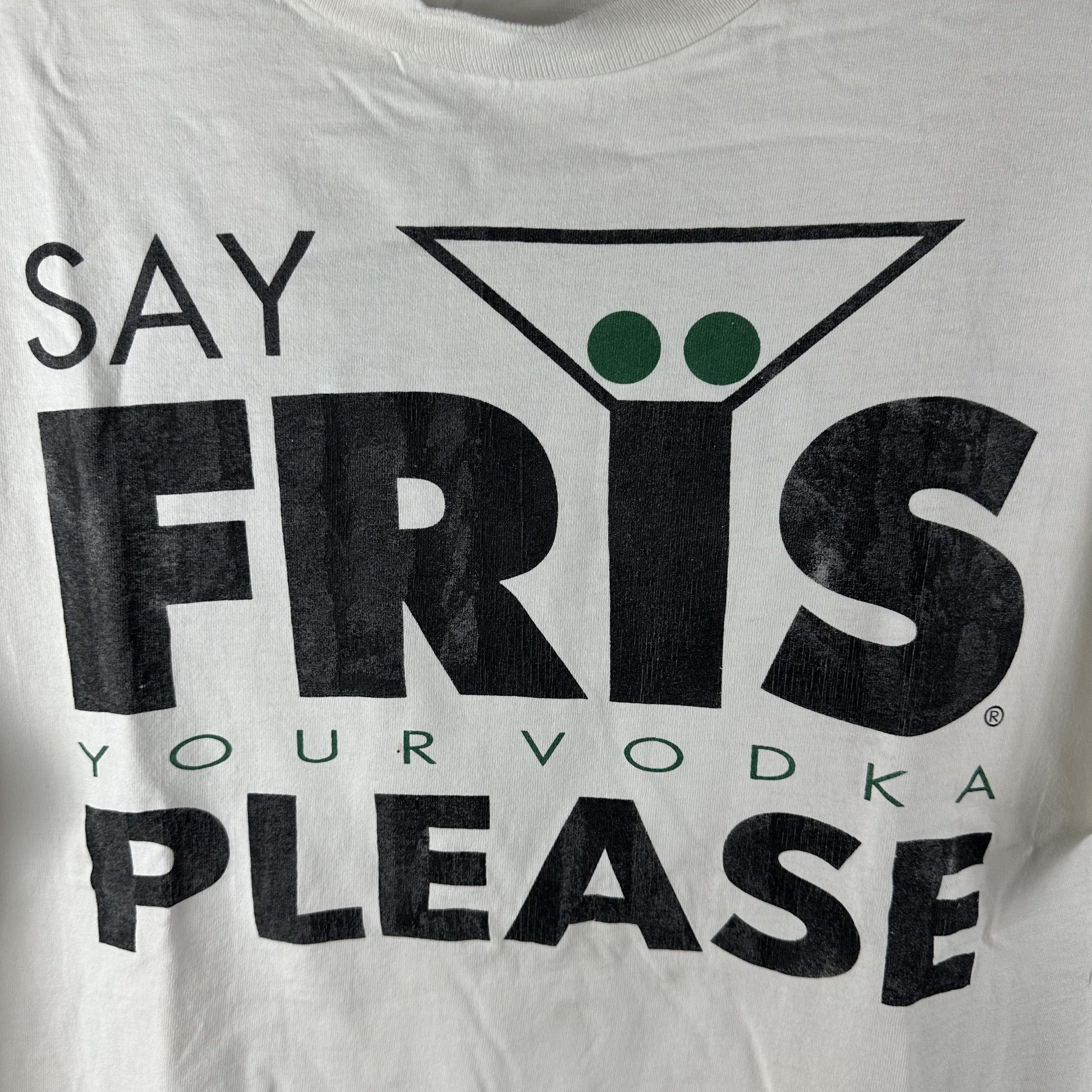 Vintage ​​​​Vintage 90s Say Fris Vodka Please Promo Typography Tee Size US XL / EU 56 / 4 - 2 Thumbnail