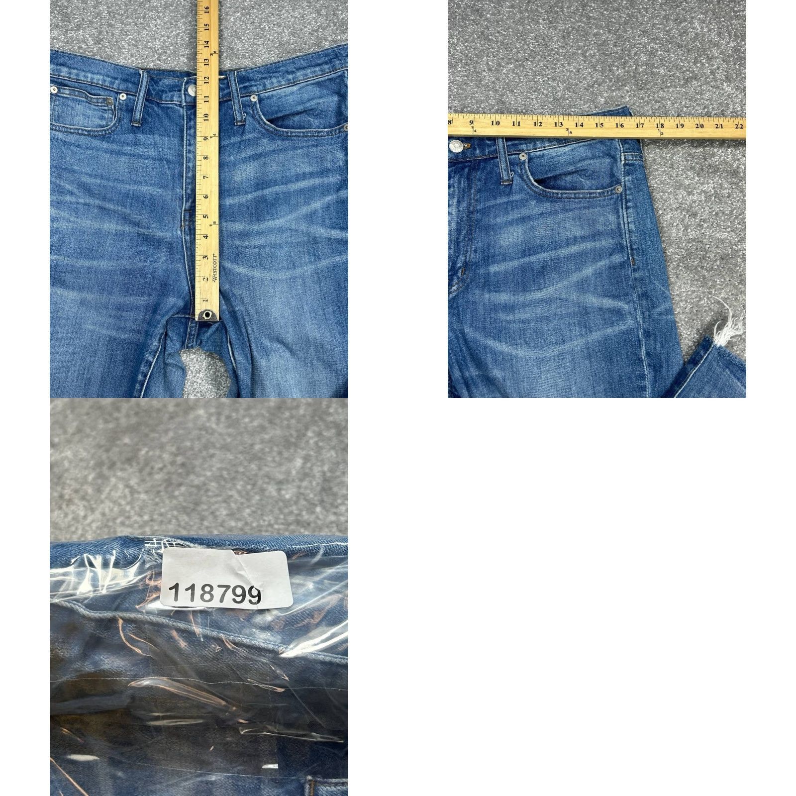 Madewell Madewell Jeans Womens 30 Blue Denim Distressed Slim High Rise Boyjean 5-Pocket City Preppy Jeans Size 30" / US 8 / IT 44 - 8 Thumbnail