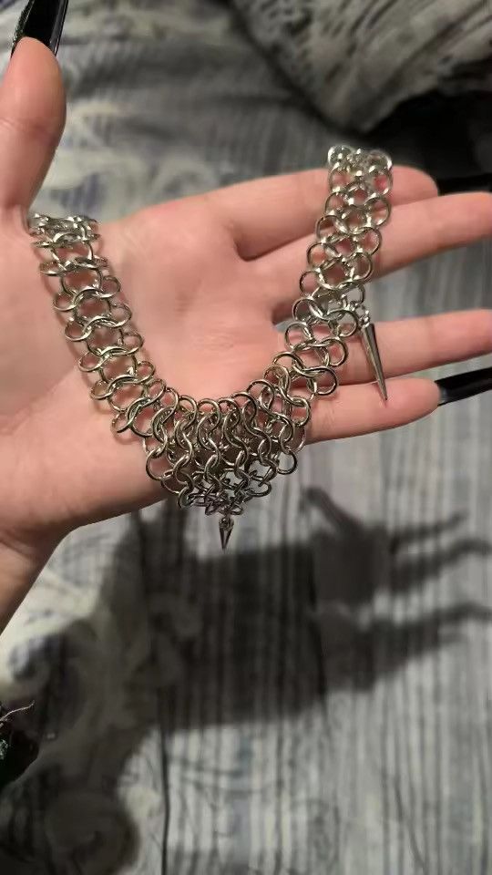 Japanese Brand Punk Style Circular Chain Rivet Pendant Necklace Size ONE SIZE - 5 Thumbnail