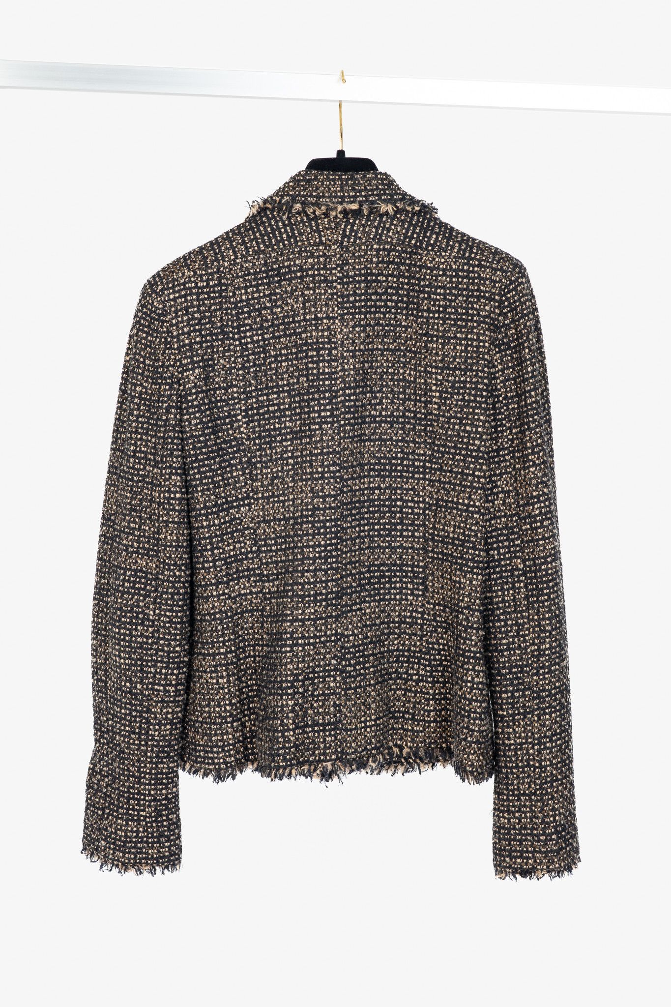 Chanel Chanel 03A Brown Wool-Blend Tweed Buttoned Blazer Size S / US 4 / IT 40 - 2 Thumbnail