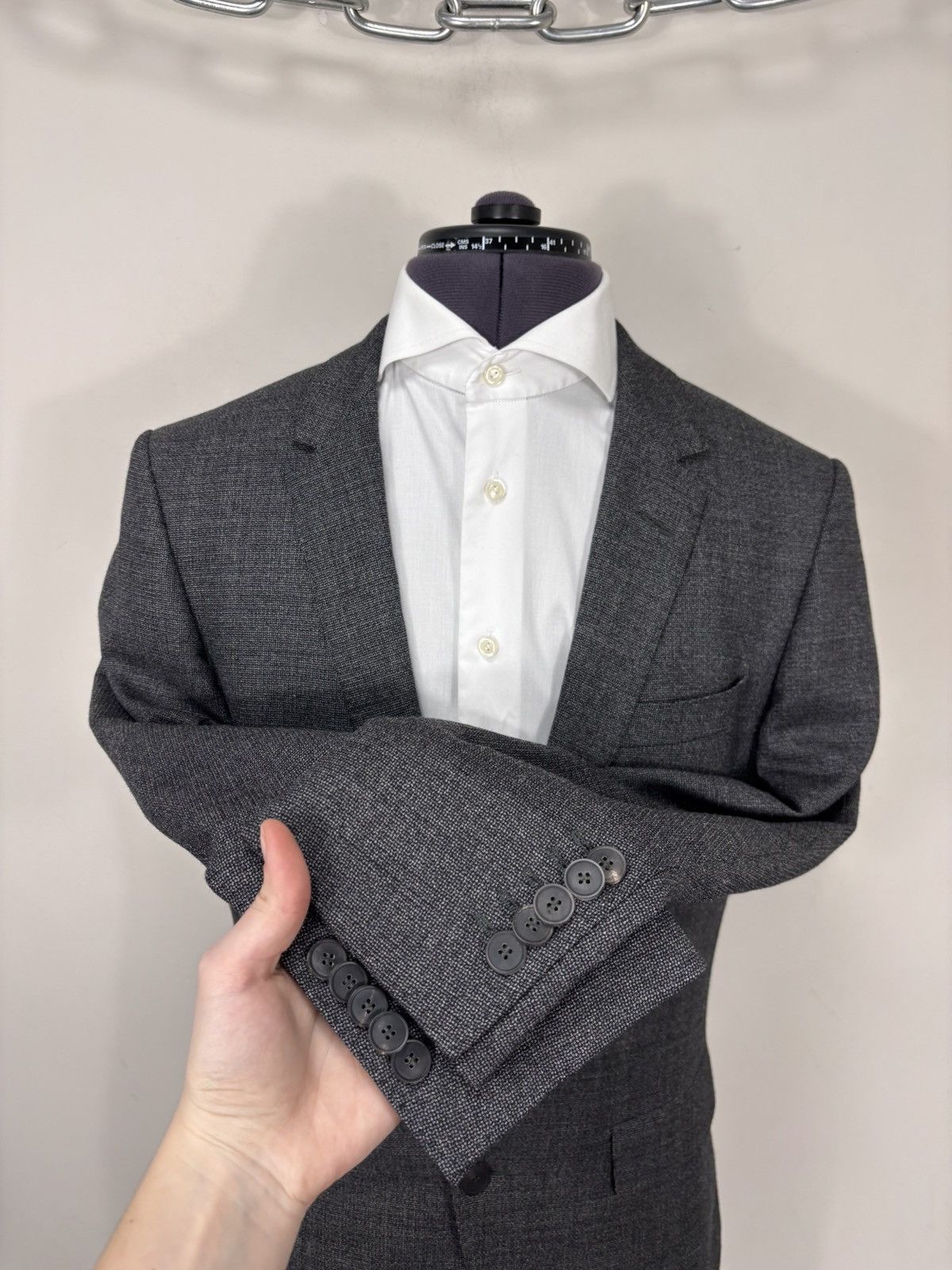 Hugo Boss Hugo Boss Men’s Grey Tailored Stretch Wool Blazer Jacket Size 38R - 9 Thumbnail