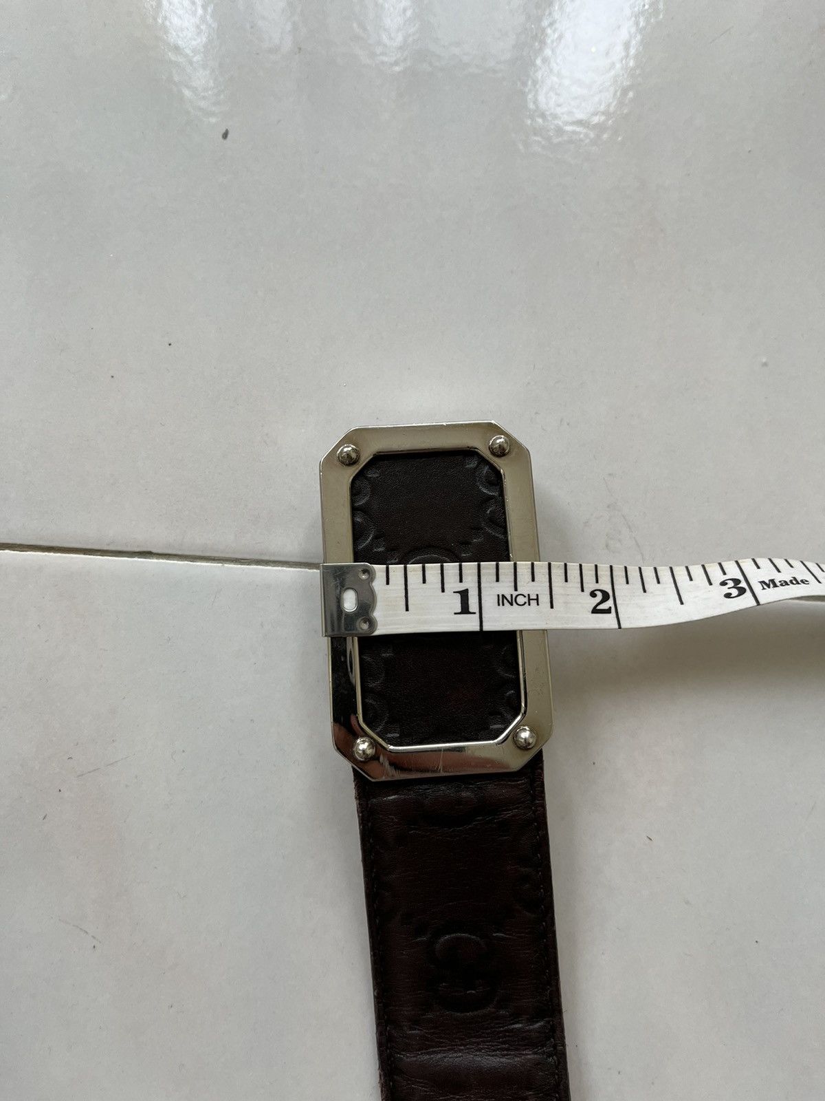 Gucci Gucci Dark Guccissima Leather Square Buckle Size ONE SIZE - 11 Thumbnail