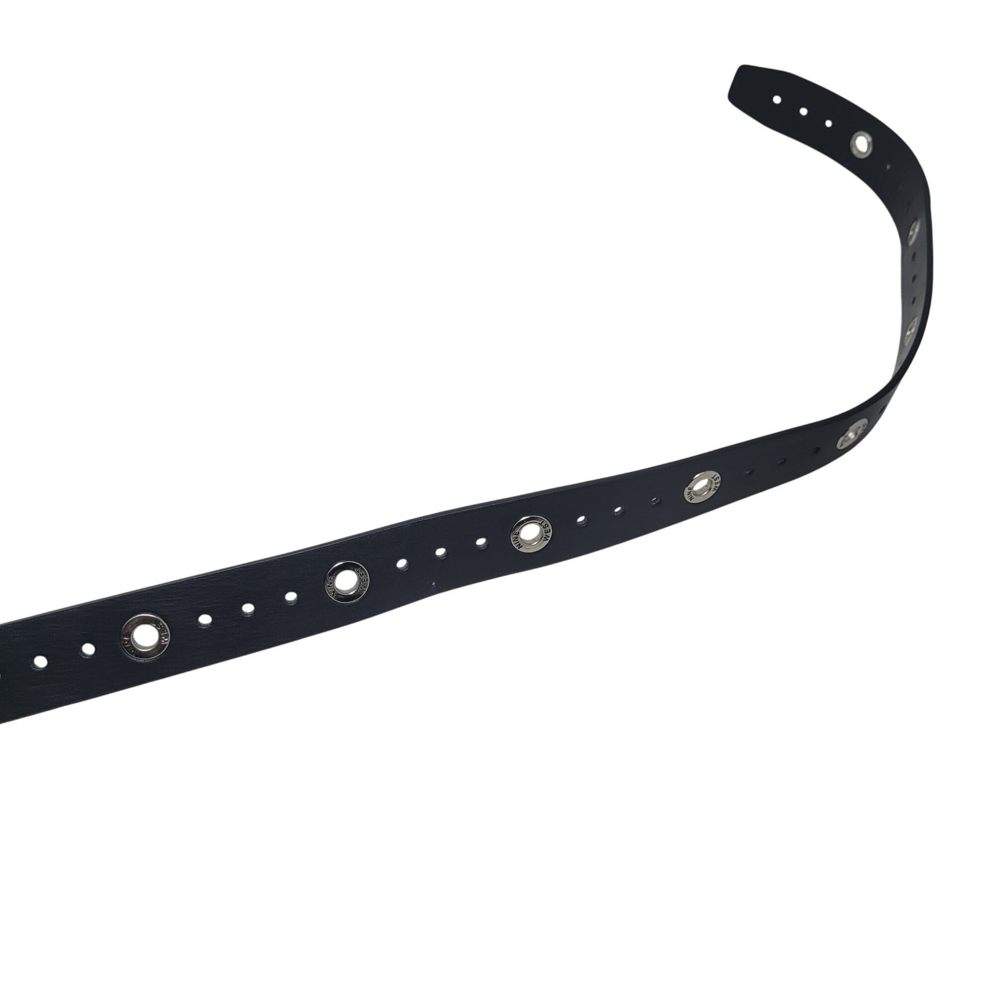 Nine West Womens Nine West Black Perforated Belt Sz XL Silver Logo Gro Size ONE SIZE - 7 Thumbnail