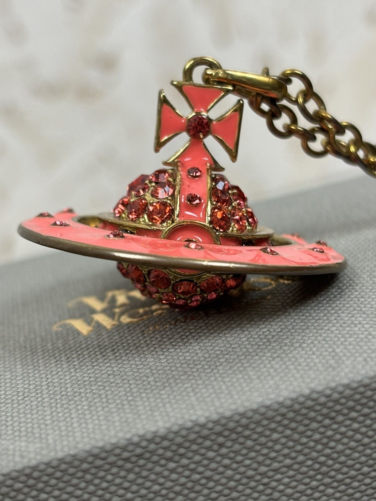 Vivienne Westwood Vintage Vivienne Westwood Pink Pave Orb Crystal Necklace Size ONE SIZE - 2 Thumbnail