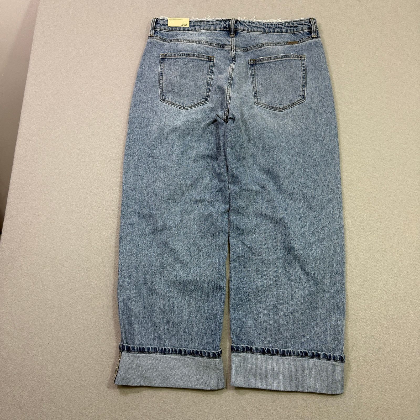 Vintage KanCan High Rise Wide Leg Cuffed Jeans womens 32x29 Blue NEW Size 32" / US 10 / IT 46 - 8 Thumbnail