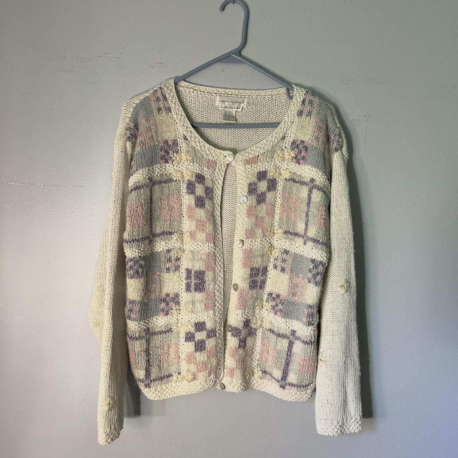 Other Casual Corner Vintage Pastel Patchwork Cardigan Size M / US 6-8 / IT 42-44 - 2 Thumbnail