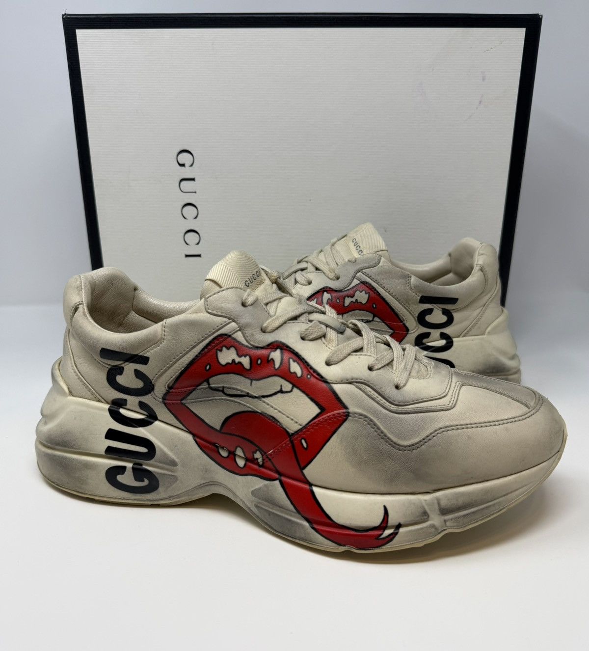 Gucci Gucci Rhyton Lips Leather Sneaker Size US 10.5 / EU 43-44 - 1 Thumbnail