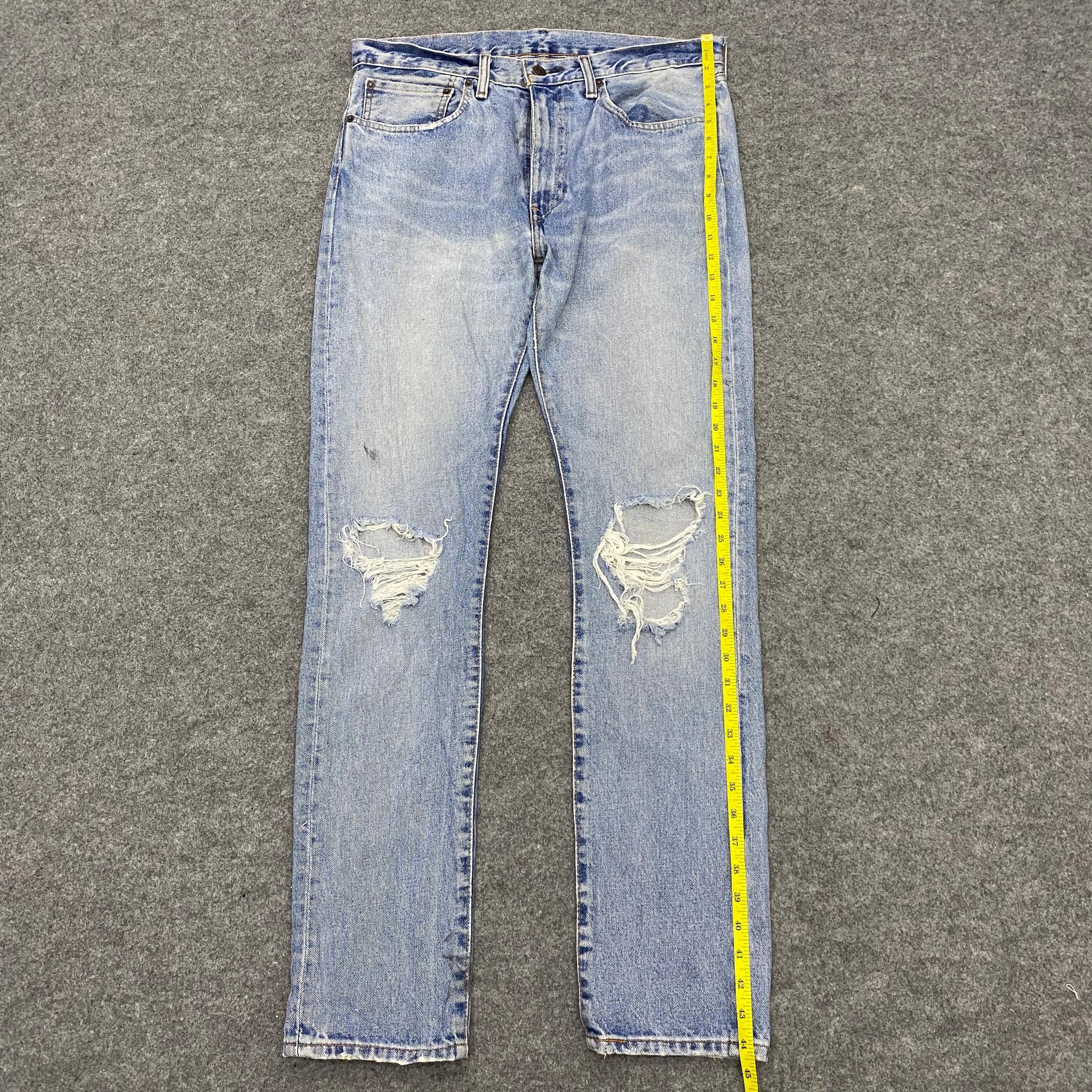 Levi's 💥Best Offer💥Vintage Levis 505 Distressed Denim Size US 36 / EU 52 - 2 Thumbnail