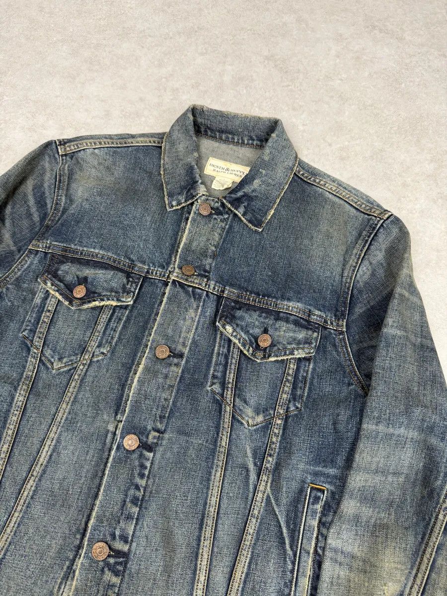 Polo Ralph Lauren 2010s Ralph Lauren Denim & Supply Blue Eagle Faded Denim Jacket Size US M / EU 48-50 / 2 - 10 Thumbnail