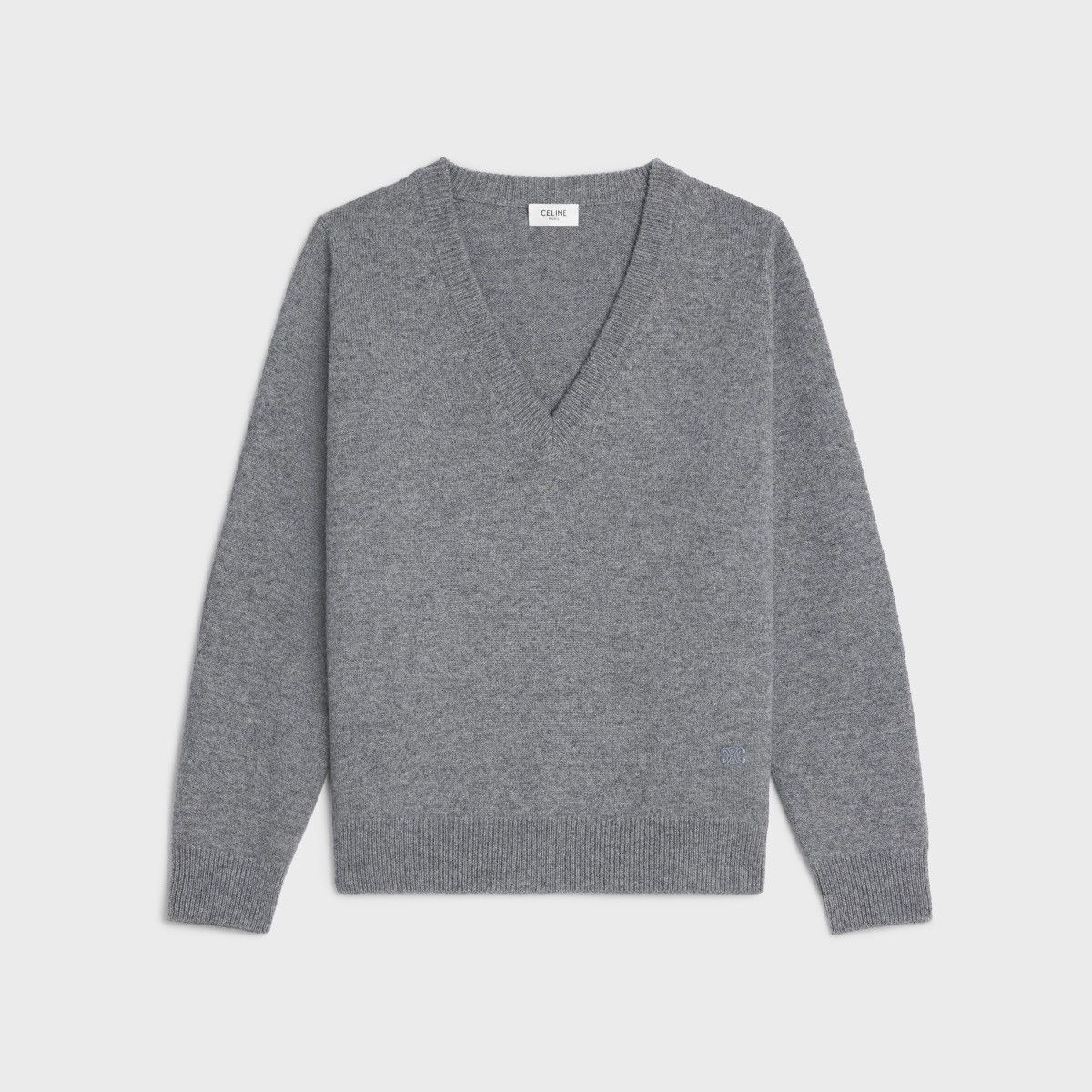 Celine Celine Triomphe V-Neck Sweater in Heritage Cashemere Size XS / US 0-2 / IT 36-38 - 1 Preview