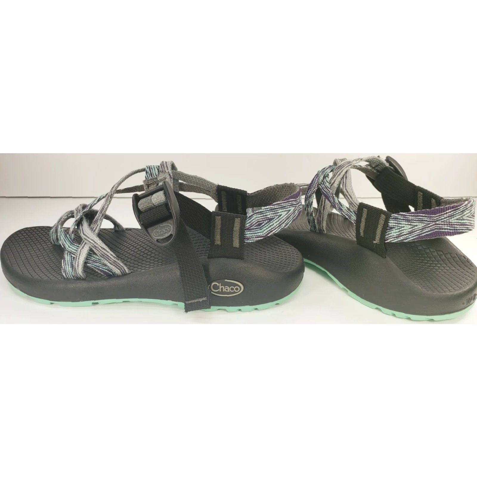 Chaco Chaco ZX2 Women's Sandal Strappy Gray Blue Purple 8 Vibram Sole Toe Loop Size US 8 / IT 38 - 7 Thumbnail