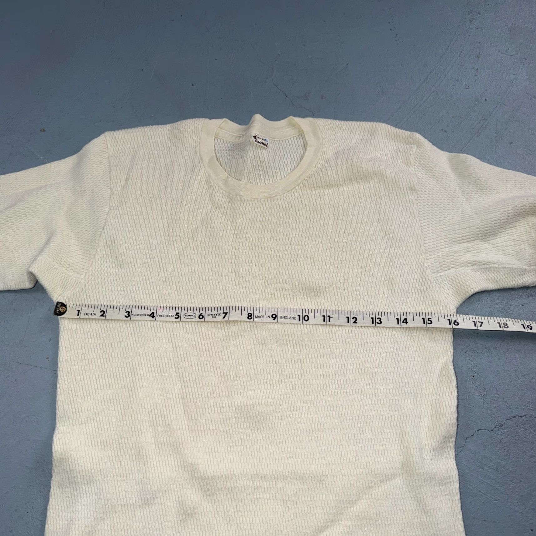 Jockey Jockey VTG 1960s Shirt Ivory Waffle Knit Thermal Long Sleeve XL Cotton 100% Casual Mens/Vintage Shirt Size US XL / EU 56 / 4 - 7 Thumbnail