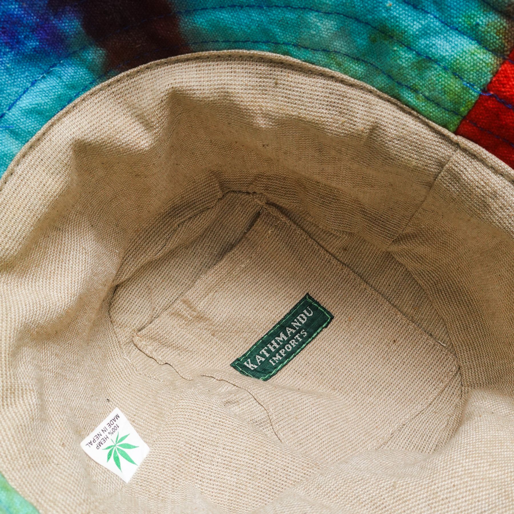 Vintage VTG Kathmandu hemp Tie-Dye Hat Stash Pocket Made In Napal Size ONE SIZE - 5 Thumbnail