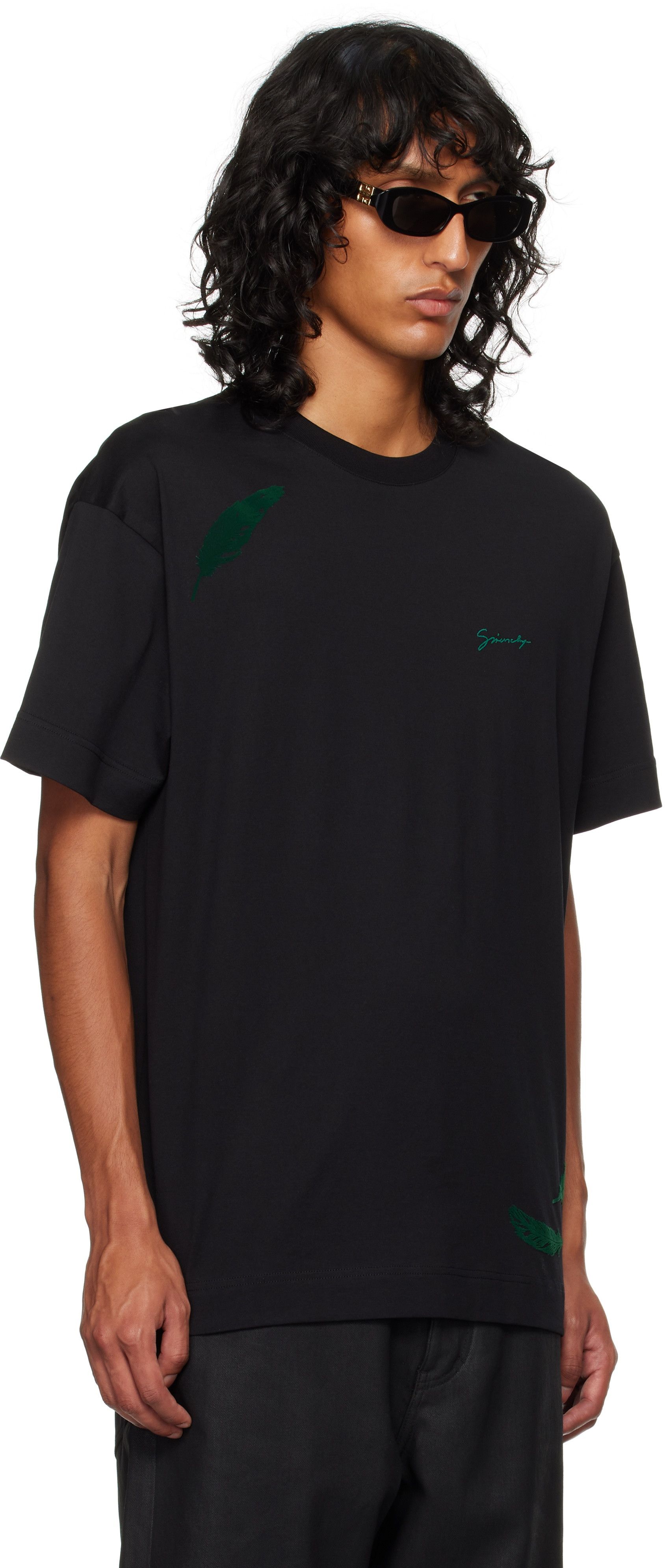 Givenchy o1srvl11e0325 Feathers T-Shirt in Black Size US S / EU 44-46 / 1 - 3 Thumbnail