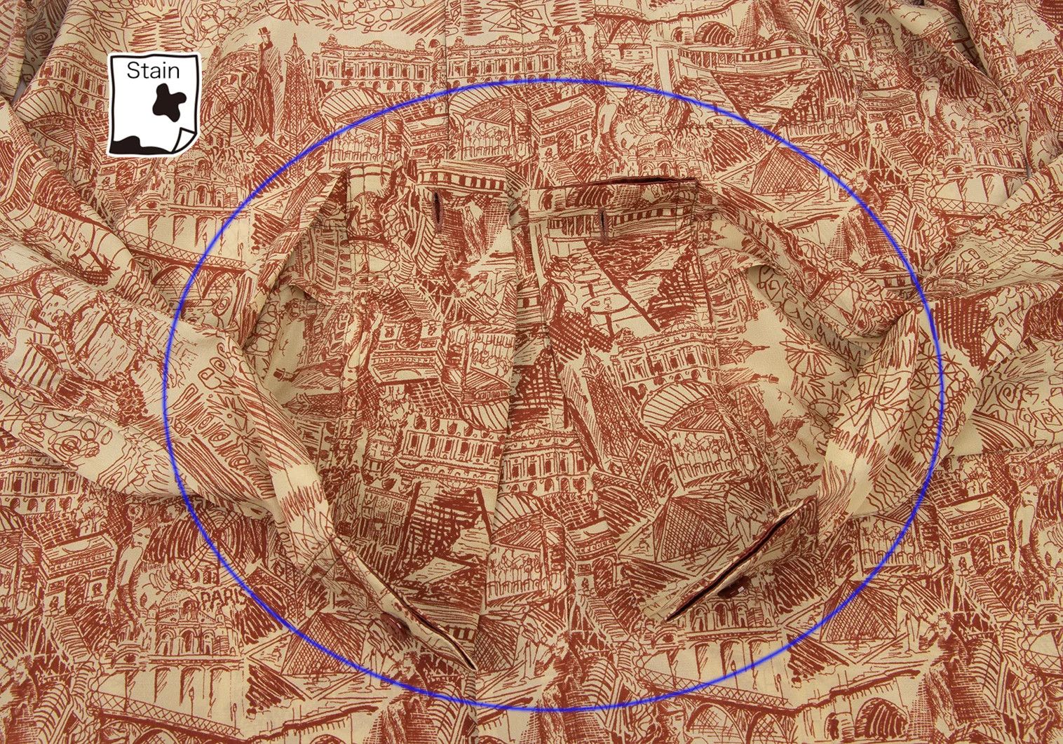 Jean Paul Gaultier Silk Drawing Print Shirt in Beige Red, Size 48 Size US M / EU 48-50 / 2 - 13 Thumbnail