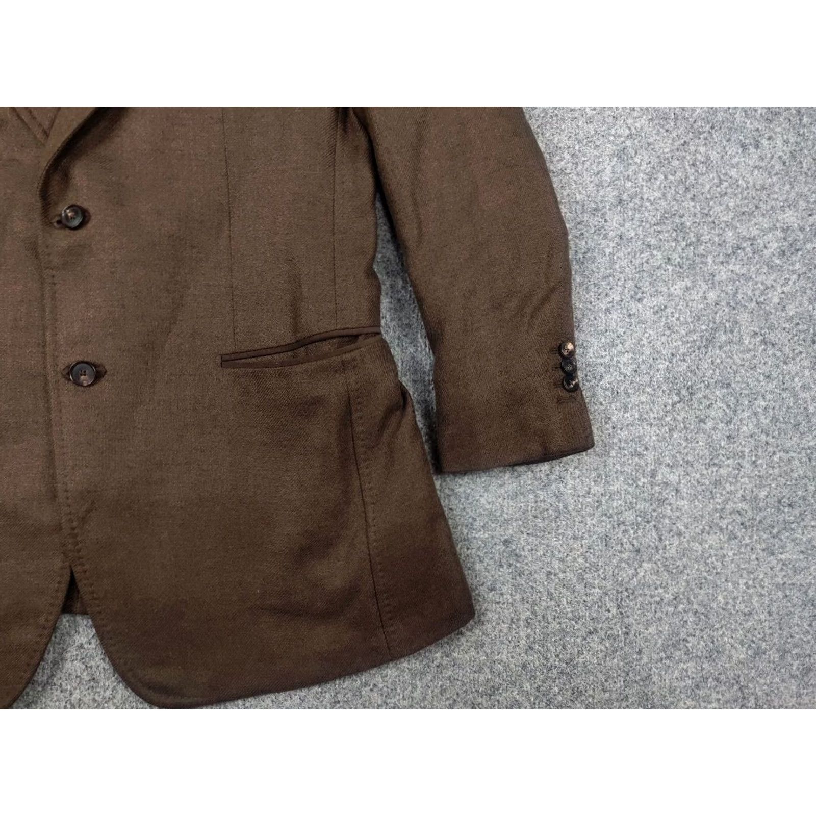 Pal Zileri Pal Zileri Blazer Shirt Jacket Brown Cashmere Silk 2 Button Notch Lapel Single-Breasted Vintage No 3-Button Sleeve 58 cm L Regular Italy 2 Piece Size 42R - 4 Thumbnail