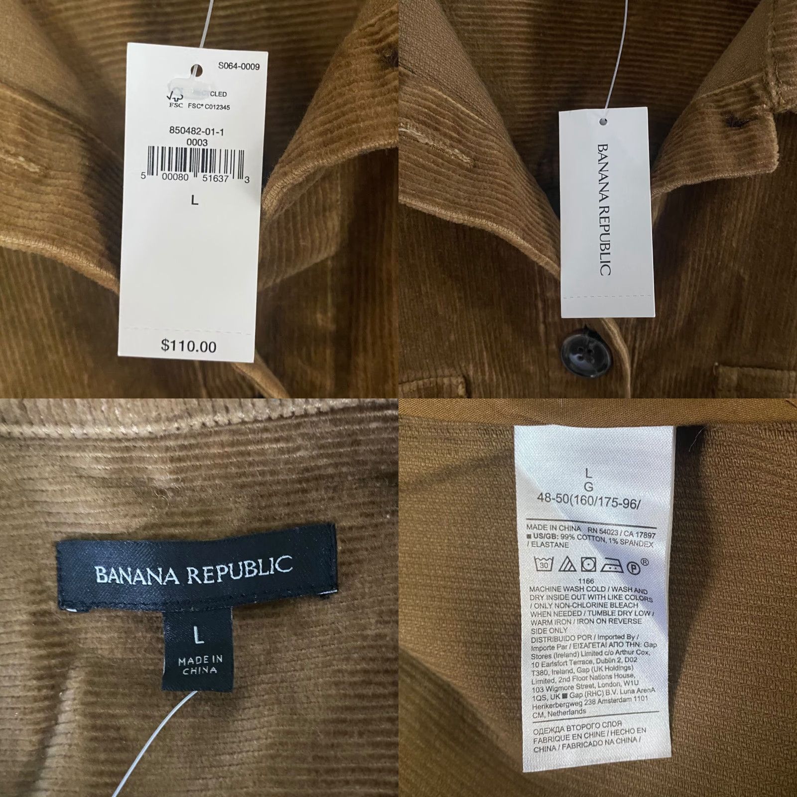 Banana Republic VINTAGE Banana Republic Corduroy Shirt Jacket Womens Large Brown Long Sleeve Button Front Pockets Fall Winter Size L / US 10 / IT 46 - 8 Thumbnail
