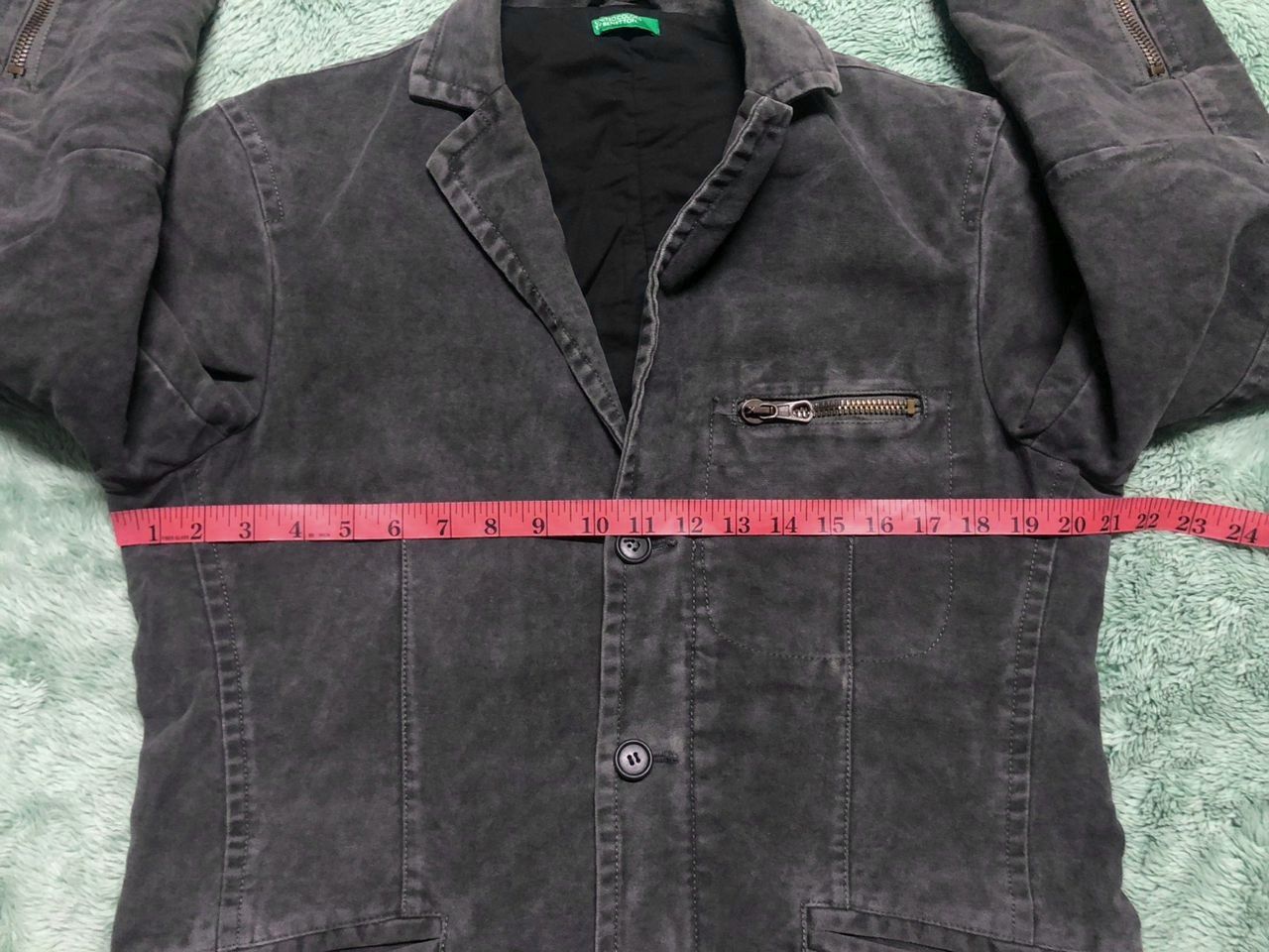 If Six Was Nine × United Colors Of Benetton UNITED COLORS OF BENETTON STONE WASH BLAZER ZIPPER JACKET Size US M / EU 48-50 / 2 - 22 Thumbnail
