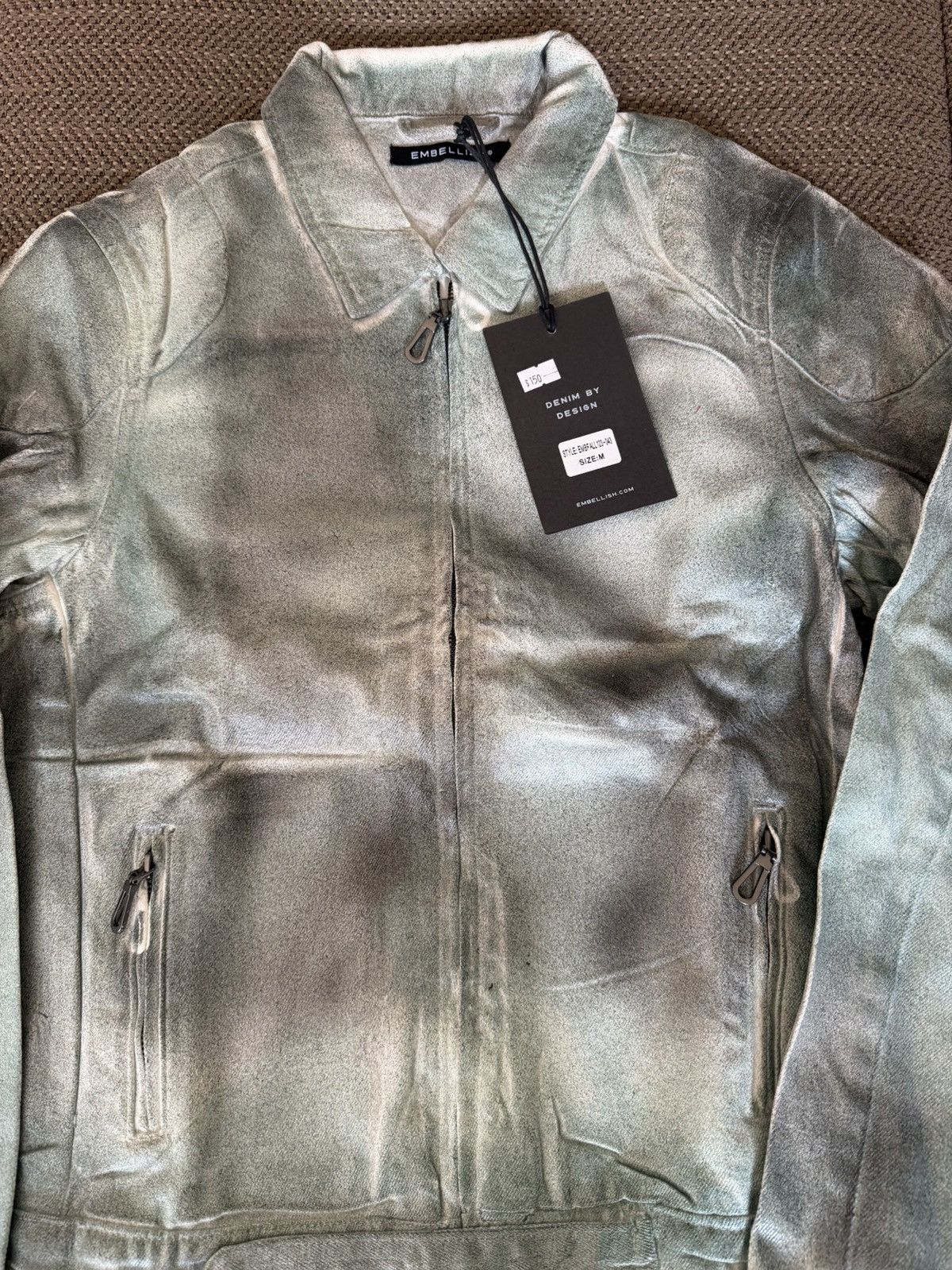 Embellish Waxed Denim Trucker Jacket Sz Medium Size US M / EU 48-50 / 2 - 1 Thumbnail