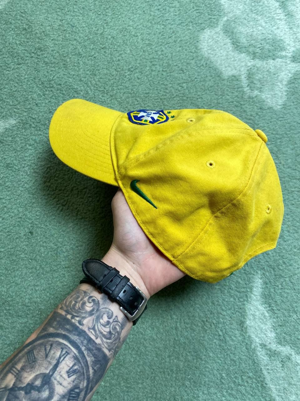 Nike Hats yellow Vintage Nike Cap Y2K big logo streetwear Size ONE SIZE - 8 Thumbnail