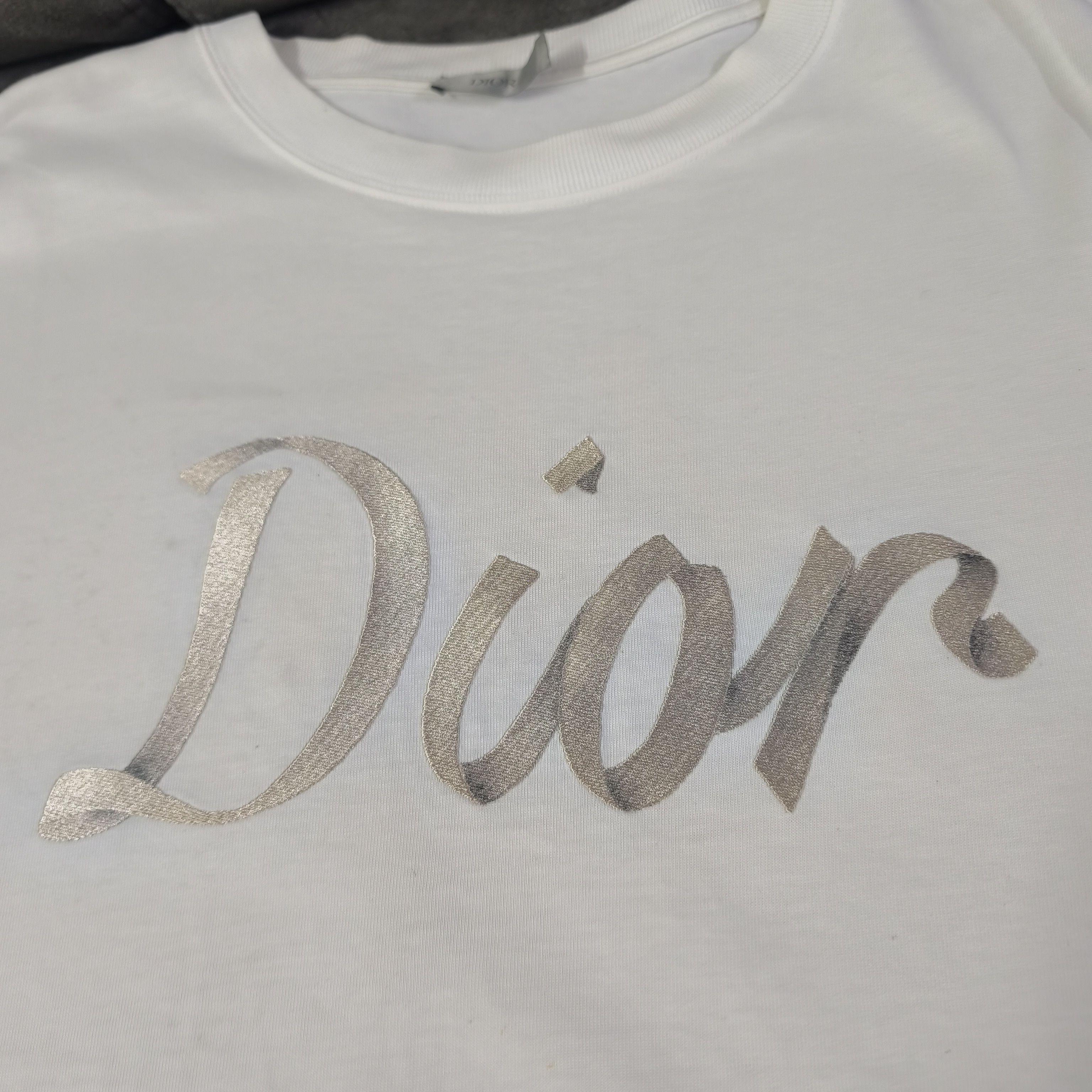 Dior Dior 22SS Relaxed Fit Ribbon Logo T-Shirt White Size US L / EU 52-54 / 3 - 12 Thumbnail