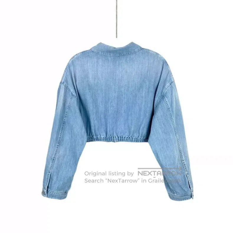 Miu Miu Miu Miu 38 Blue letter Logo embroidered short denim jacket Size M / US 6-8 / IT 42-44 - 2 Thumbnail