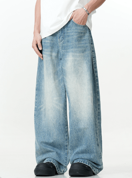 Japanese Brand × Jean American retro washed all-match loose casual jeans for men Size US 32 / EU 48 - 3 Thumbnail