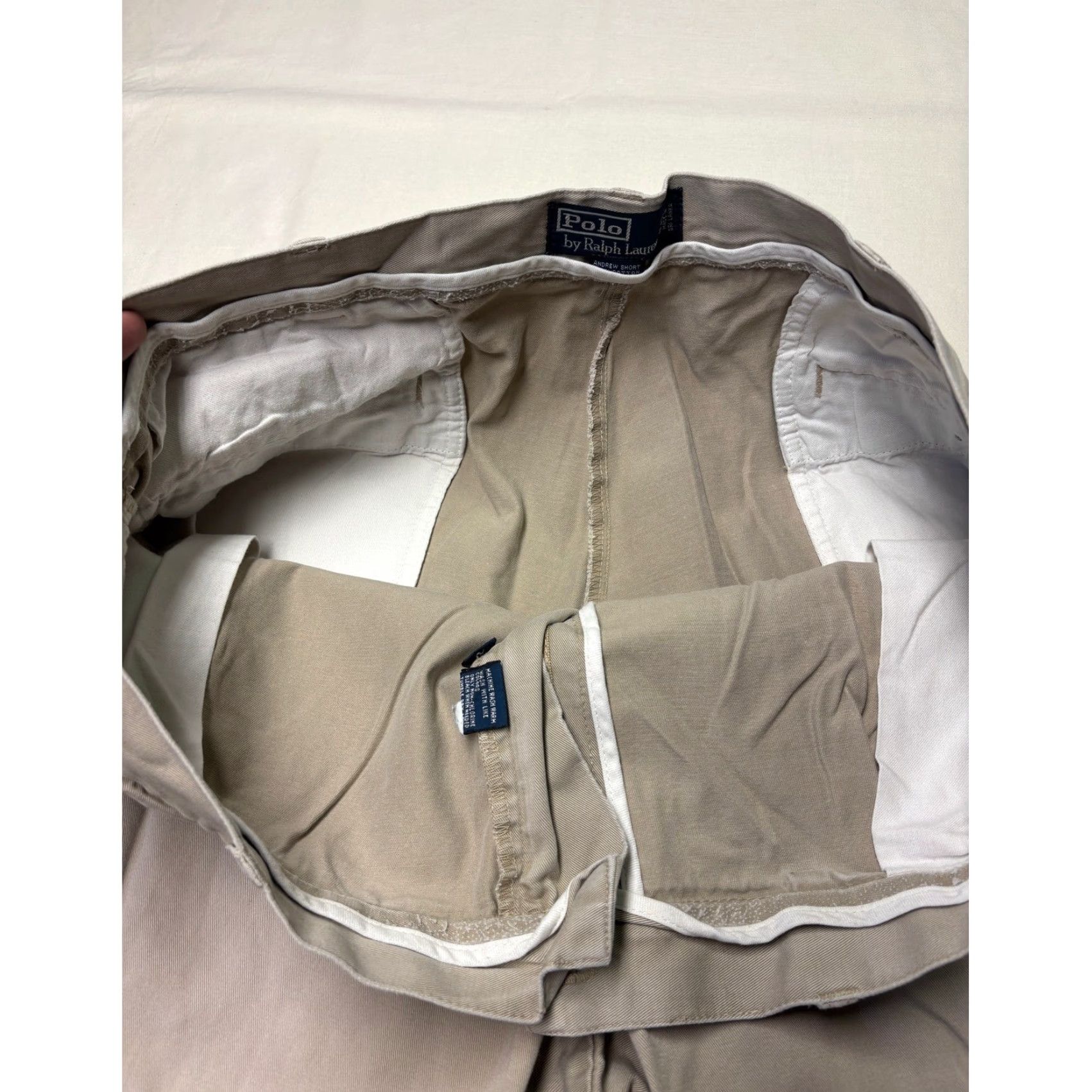 Polo Ralph Lauren Polo Ralph Lauren Andrew Short Mens 42x5.5 Khaki Tan Pleated Cotton Chino Shorts Size US XL / EU 56 / 4 - 3 Thumbnail