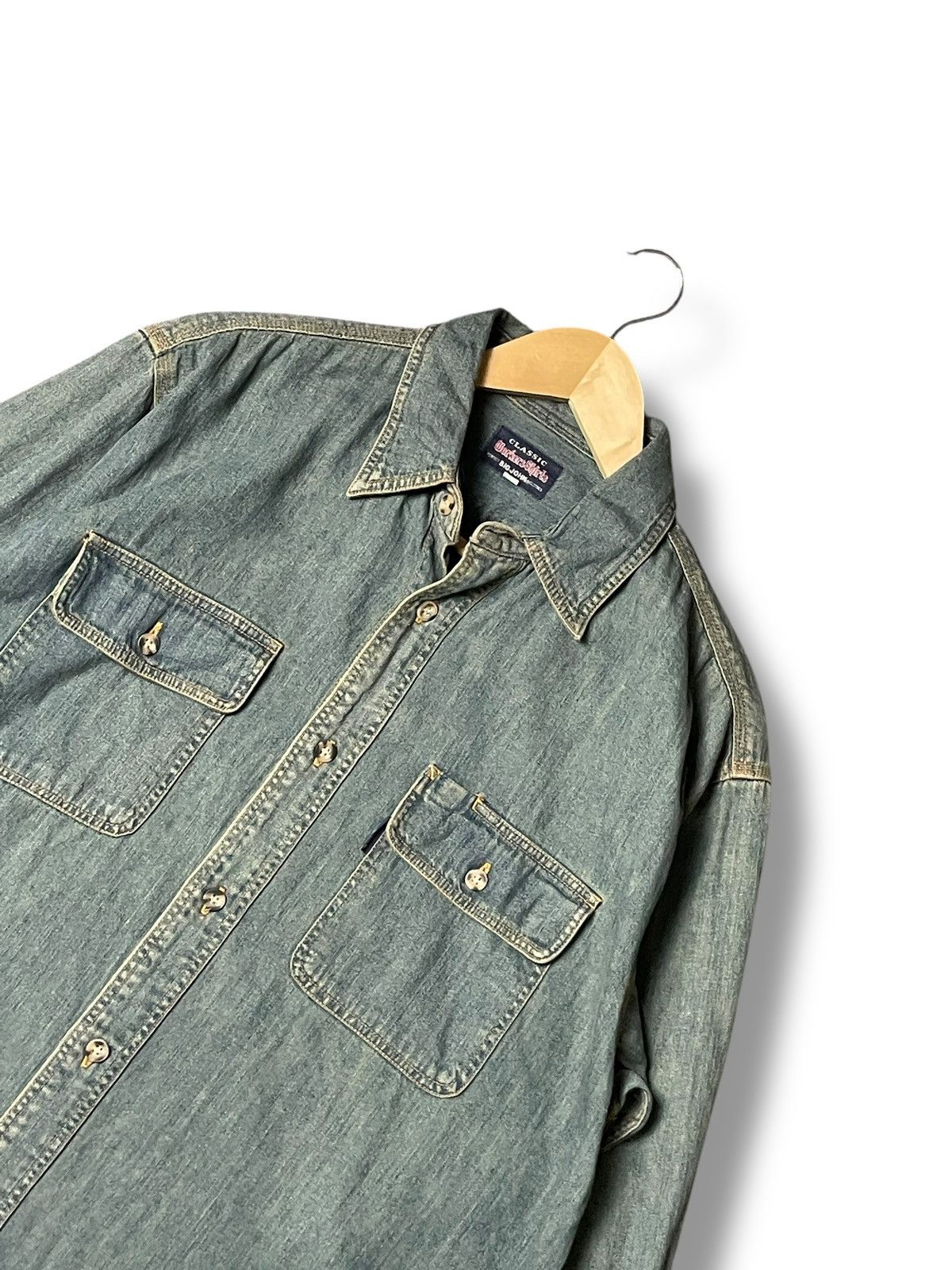 Big John × Japanese Brand × Vintage Vintage Big John Denim Button Up Shirts (72) Size US M / EU 48-50 / 2 - 2 Thumbnail