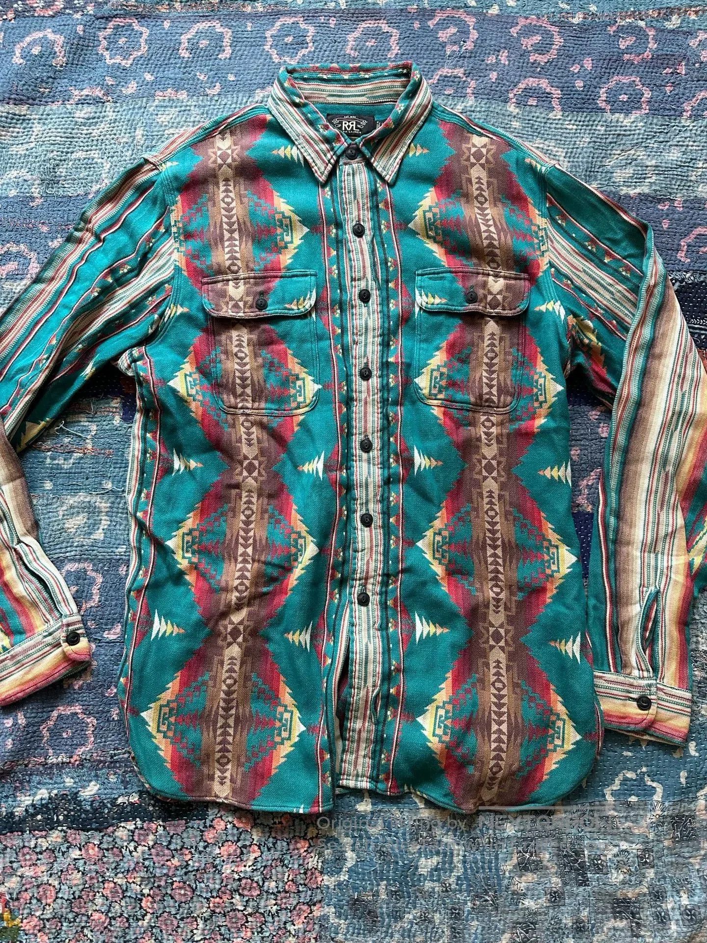 RRL Ralph Lauren southwestern patterned long sleeve shirt. Size US L / EU 52-54 / 3 - 1 Thumbnail