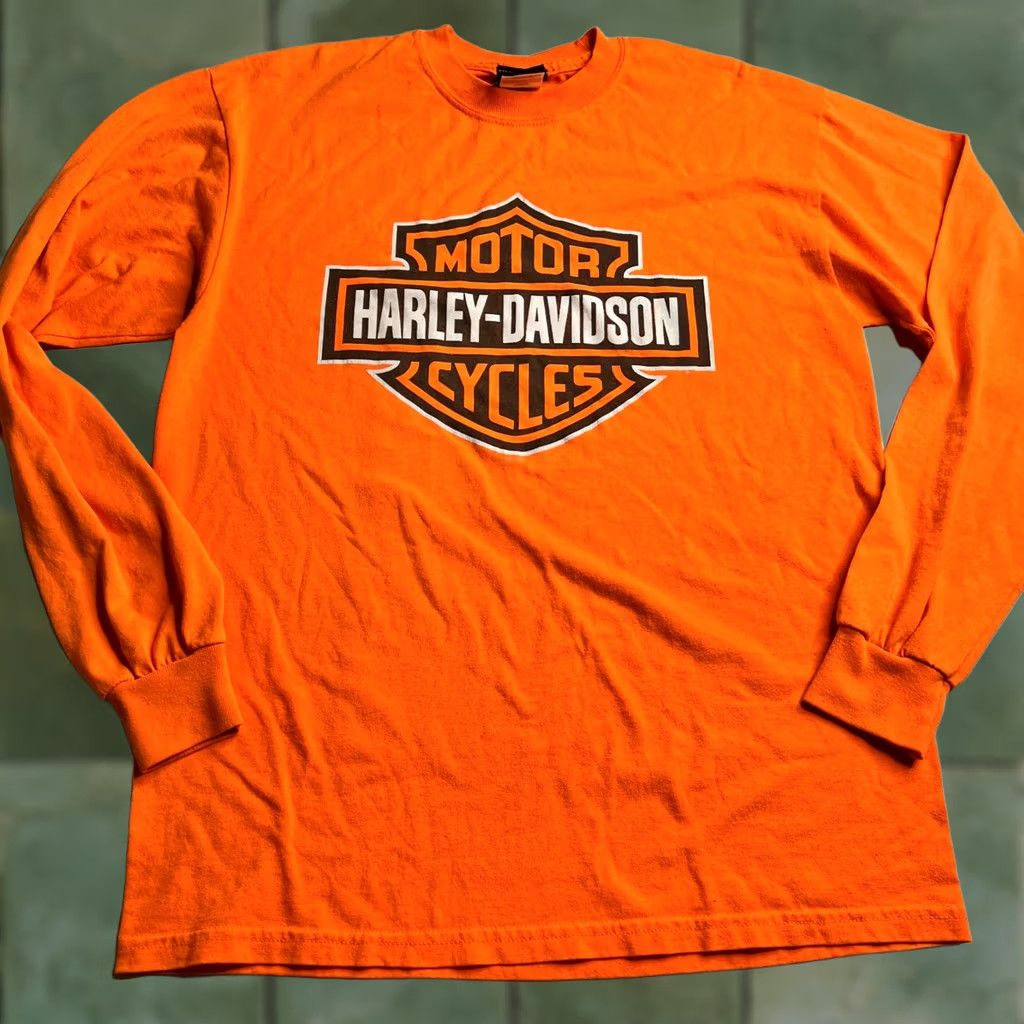Harley Davidson Harley-Davidson Long Sleeve T-Shirt Orange Barrett Harley-Davidson – El Paso, Texas Men’s M Size US M / EU 48-50 / 2 - 1 Thumbnail