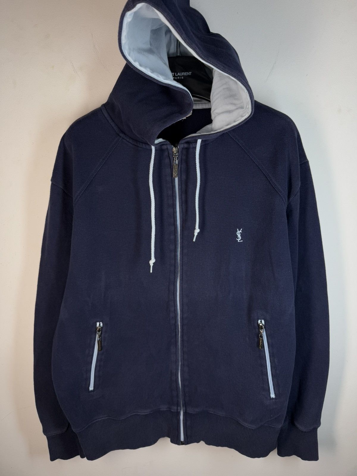 Yves Saint Laurent Navy YSL Hoodie Zip YSL Sweatshirt YSL Sweater Size US M / EU 48-50 / 2 - 12 Thumbnail