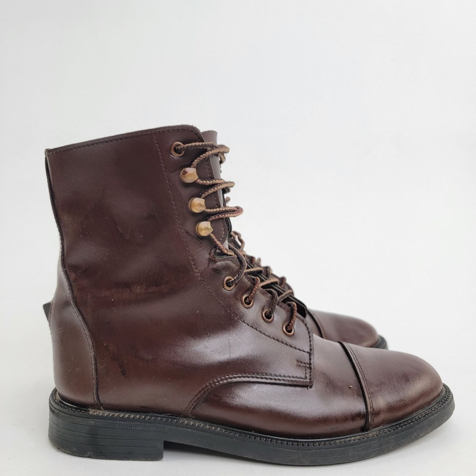 Vintage Vintage 90s Brown Leather Capped Toe Cottage Boots - 6 Size US 6 / IT 36 - 7 Thumbnail