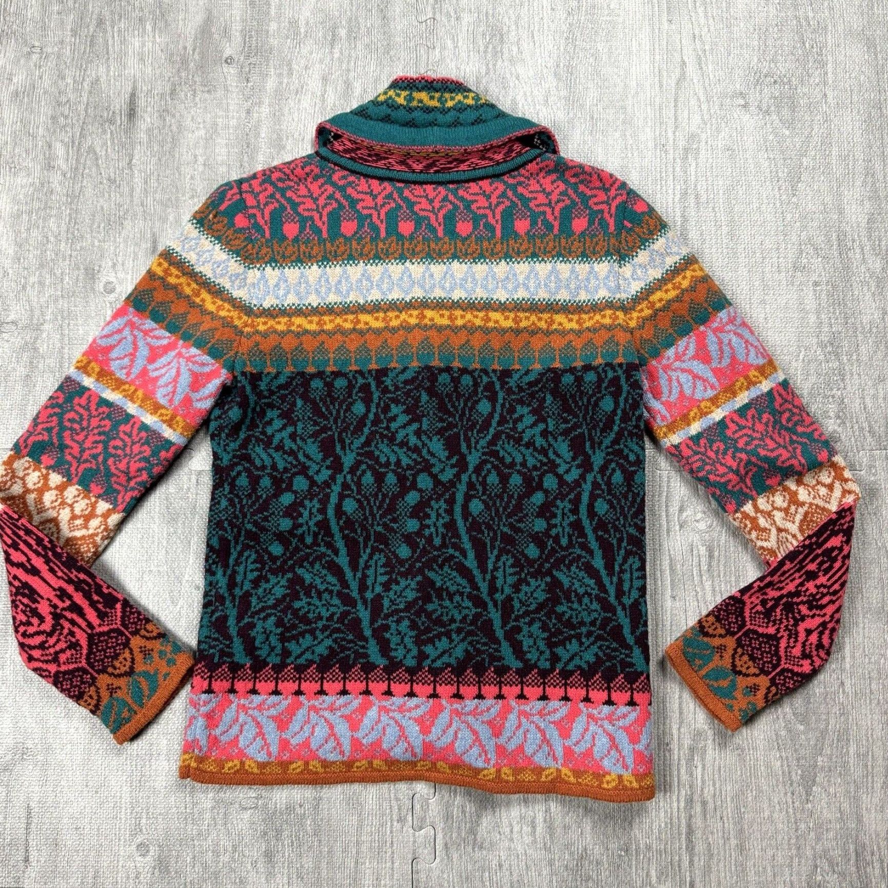 Vintage VINTAGE IVKO Women's Knit Cardigan Sweater Sz 38 All Seasons Tribal Floral Southwest Pattern Size XS / US 0-2 / IT 36-38 - 6 Thumbnail