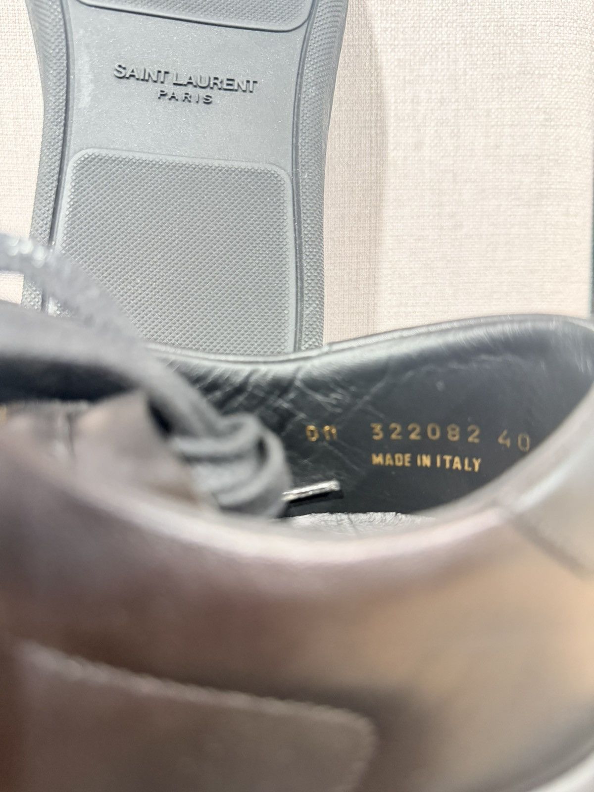 Saint Laurent YSL Leather Studded Accents Sneakers