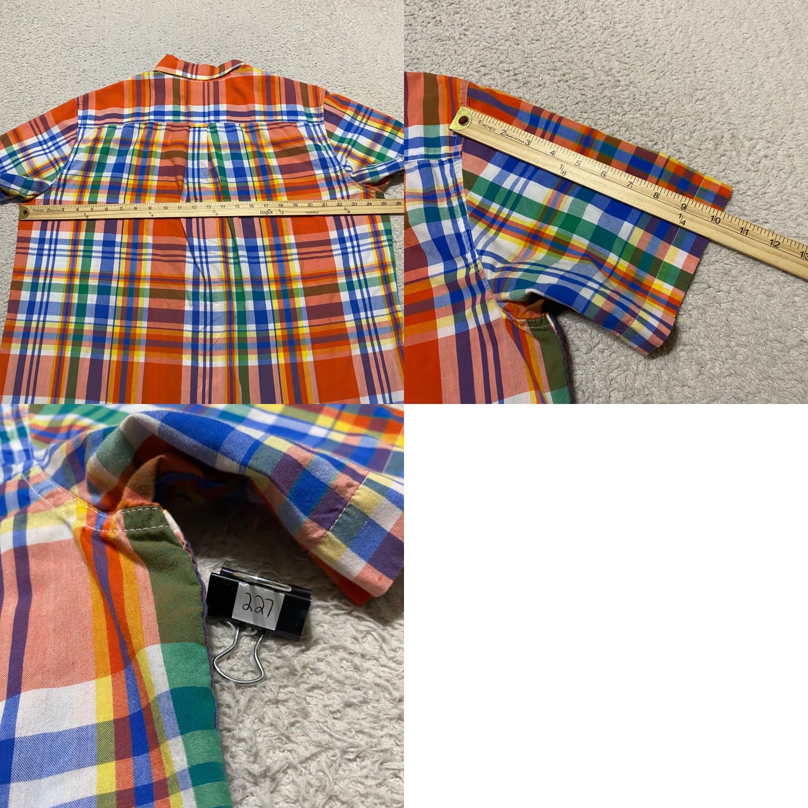 Chaps Chaps Ralph Lauren Mens XL Button-Down Shirt Multicolor Plaid Short Sleeve, Casual, Travel, Business, Cotton Polyester, Easy Care, Regular Fit Size US XL / EU 56 / 4 - 8 Thumbnail