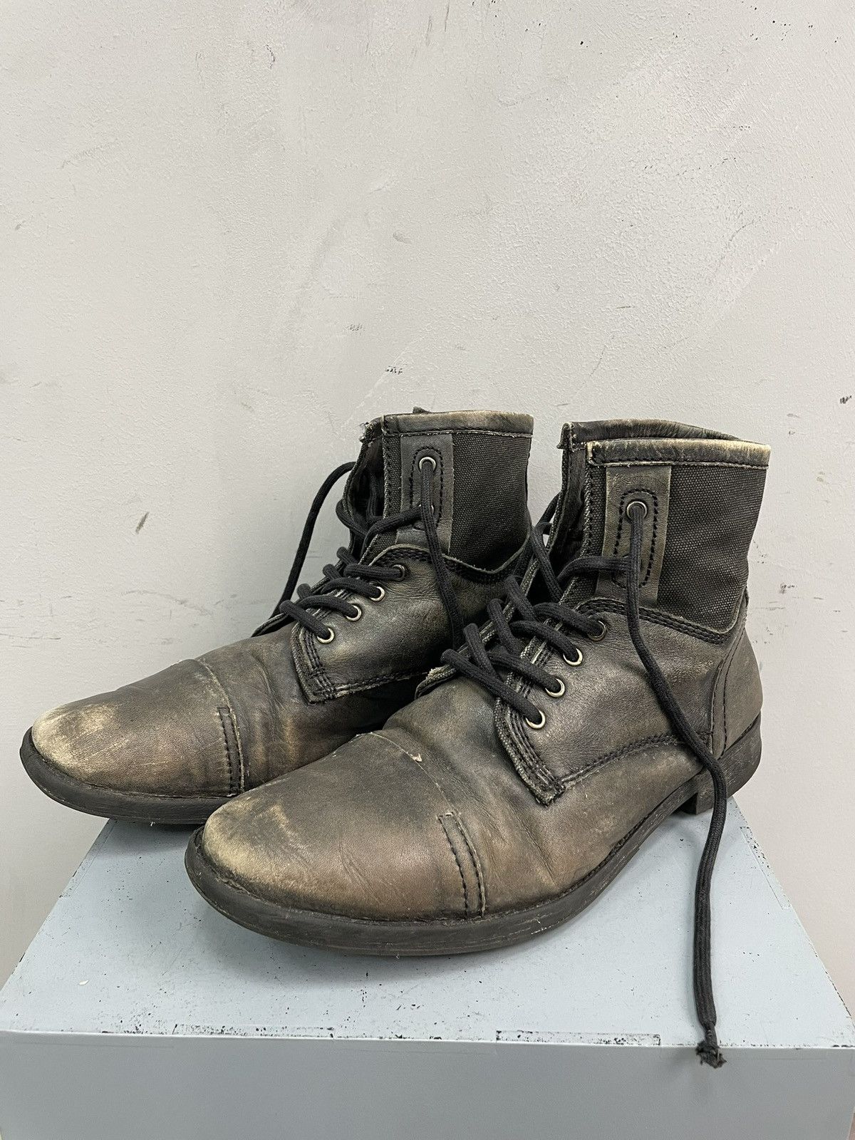Hedi Slimane Vintage Brown Military Lace Up Leather Boots 90s guidi style Size US 9 / EU 42 - 5 Thumbnail