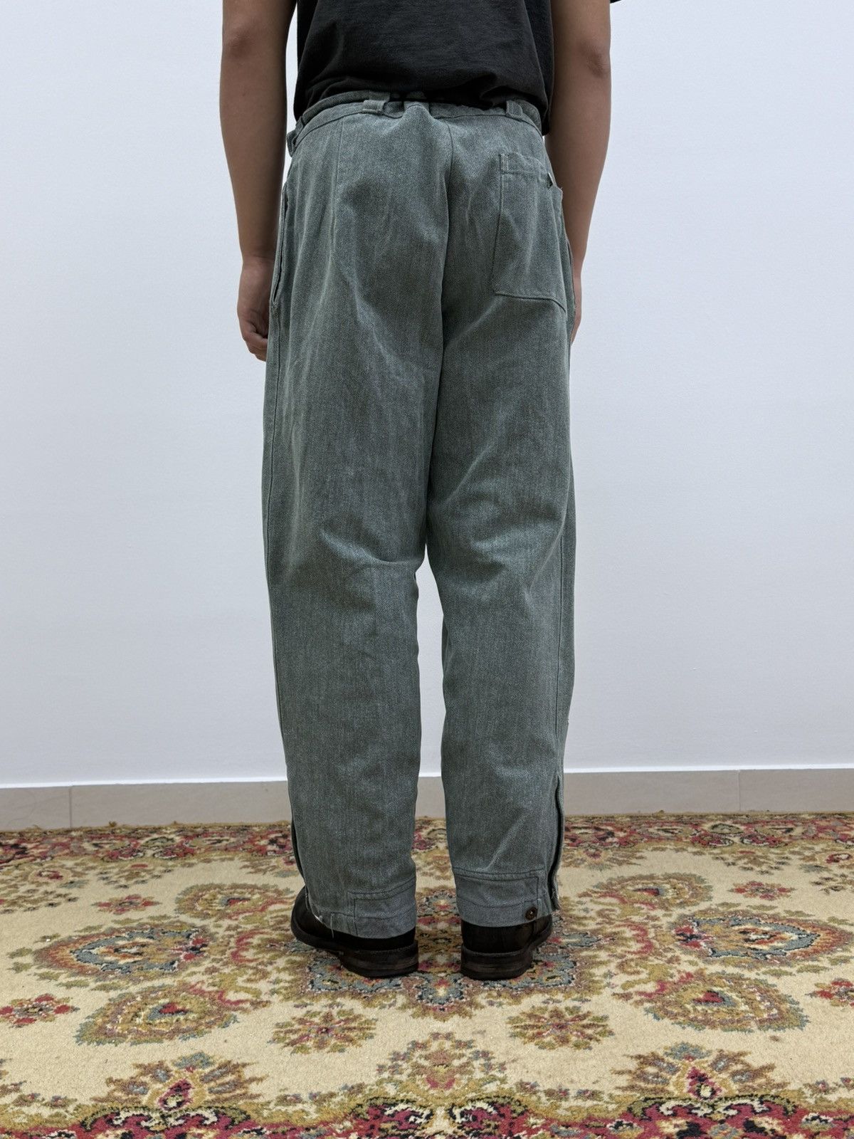 Le Laboureur Vintage 70s Swiss Military Work Denim Pants Size US 35 - 2 Thumbnail