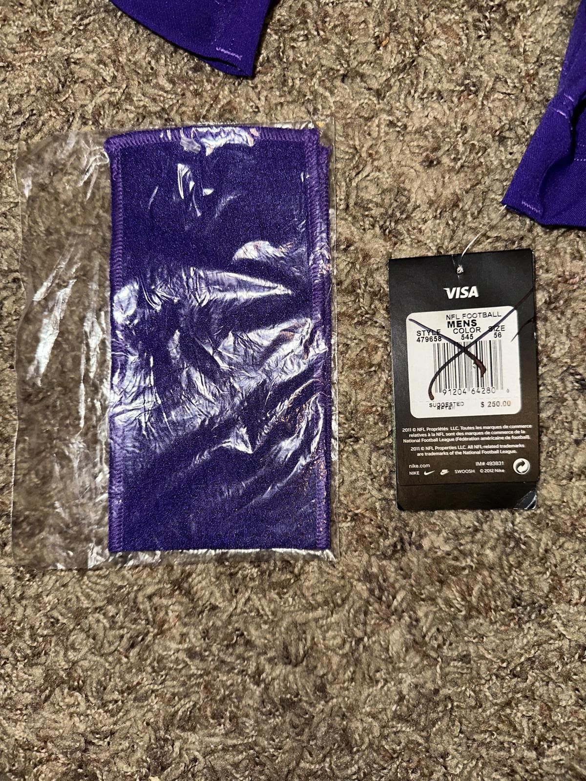 Nike Vintage Nike Men’s NFL Minnesota Vikings Purple Vapor Jersey Size US XXL / EU 58 / 5 - 11 Thumbnail